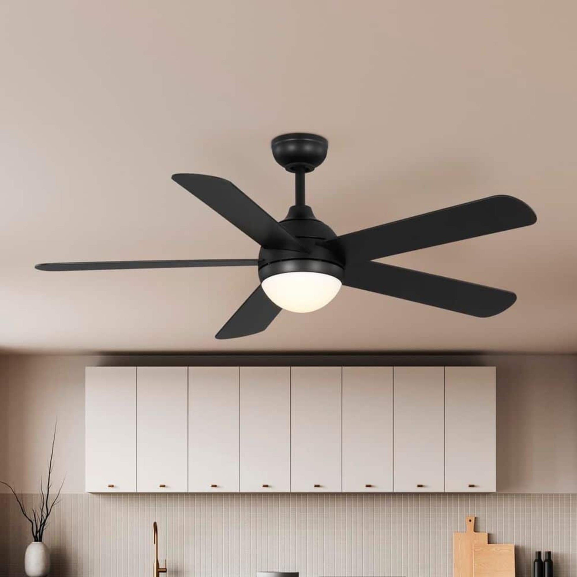PARTS - DECORATIVE COLLAR ONLY - Hampton Bay Morland 52 in. Smart Indoor/Covered Outdoor Matte Black Ceiling Fan