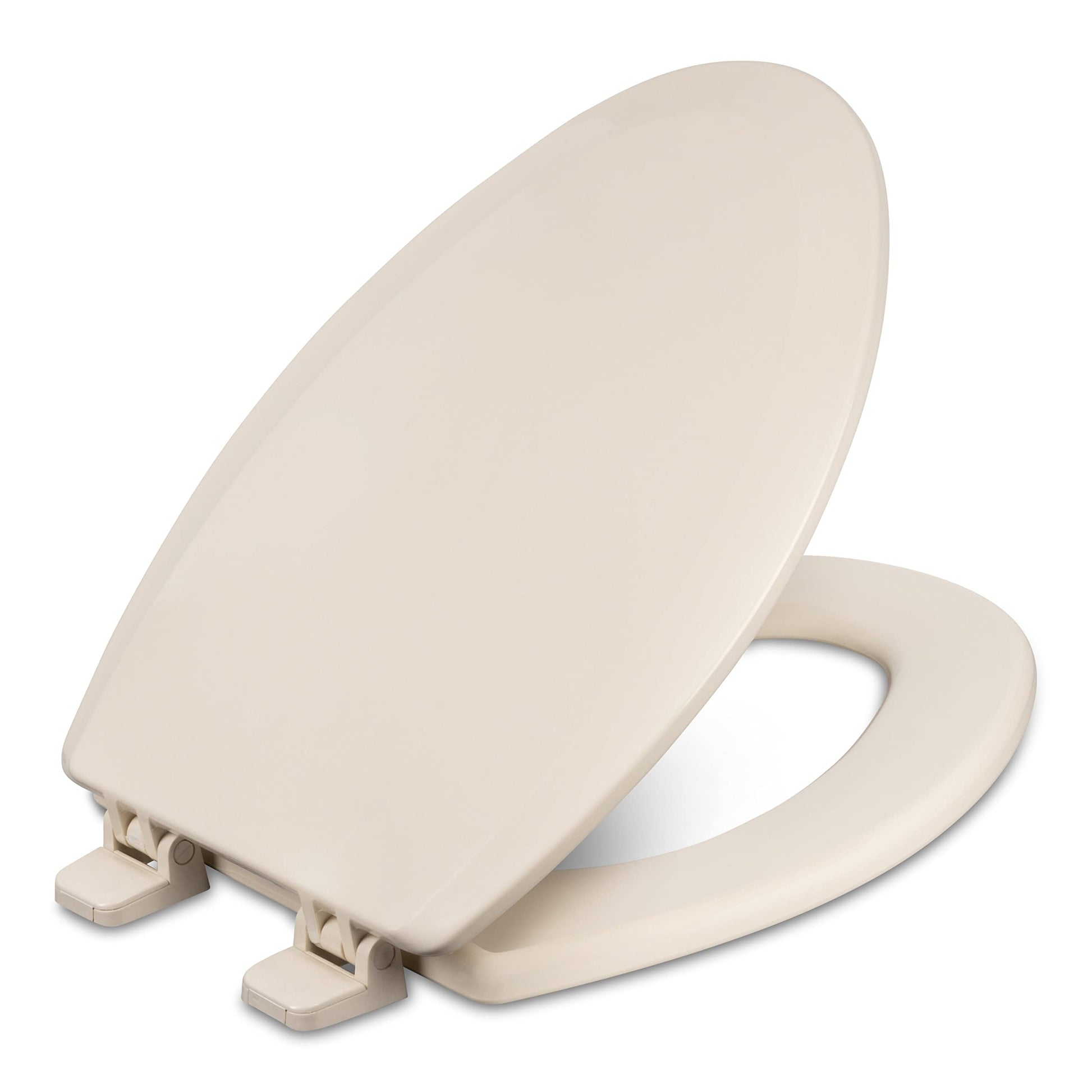 Centoco Elongated Toilet Seat, Heavy-Duty Wood Core with Plastic Scratch-Resistant Finish, Residential, Made in the USA, 900-106, Bone