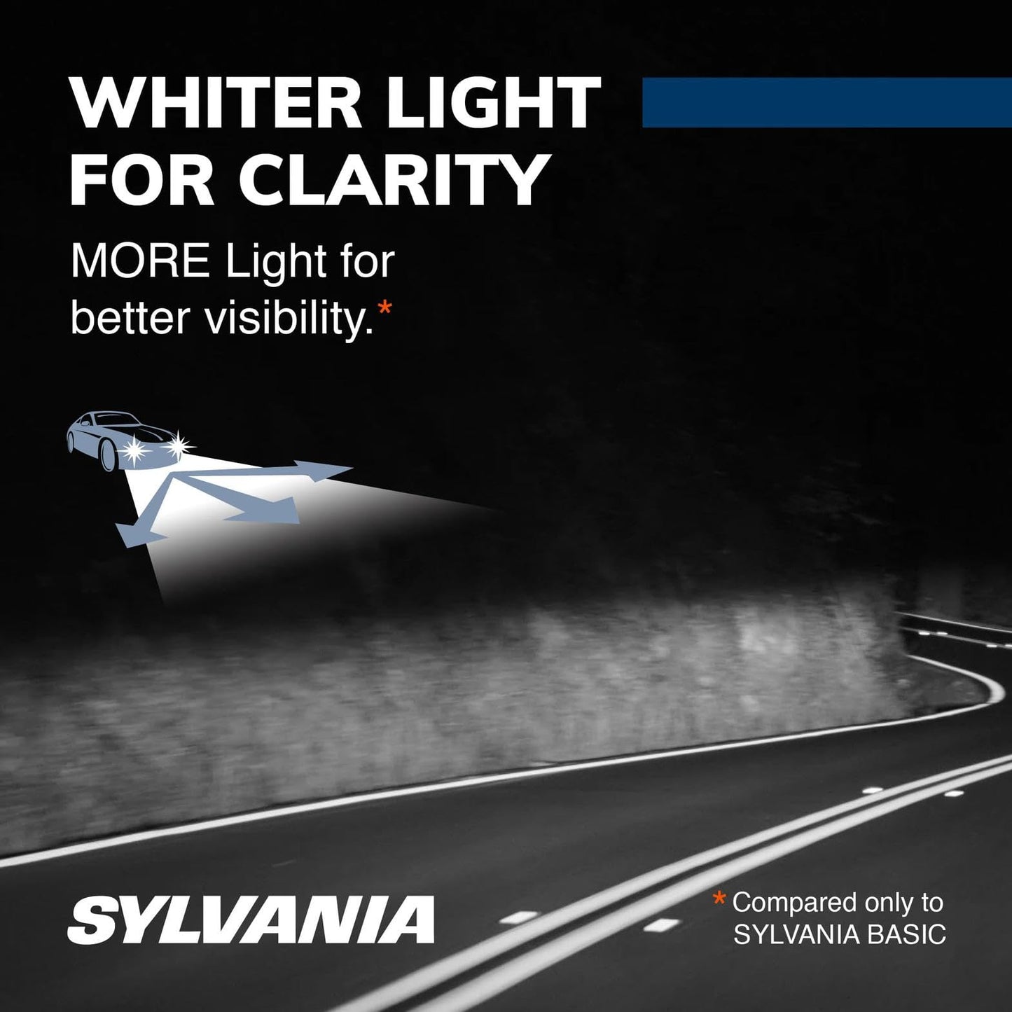 SYLVANIA - 9005 SilverStar - High Performance Halogen Headlight Bulb, High Beam, Low Beam and Fog Replacement Bulb, Brighter Down Road with Whiter Light (Contains 2 Bulbs)