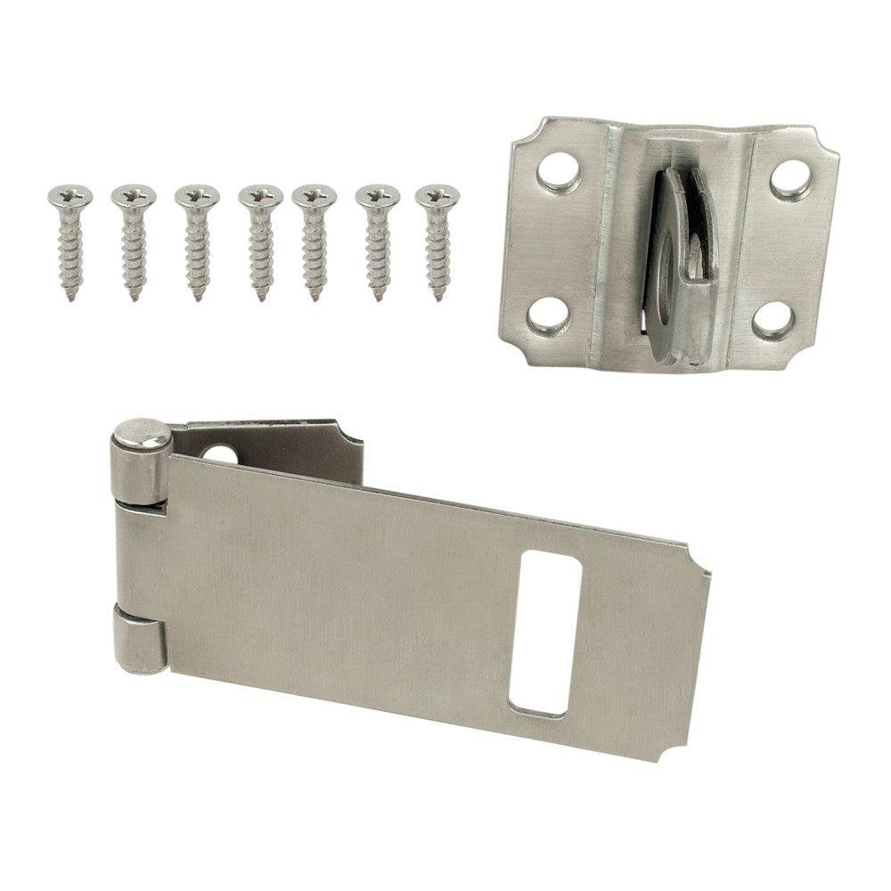 Everbilt 3-1/2 in. Stainless Steel Adjustable Staple Safety Hasp