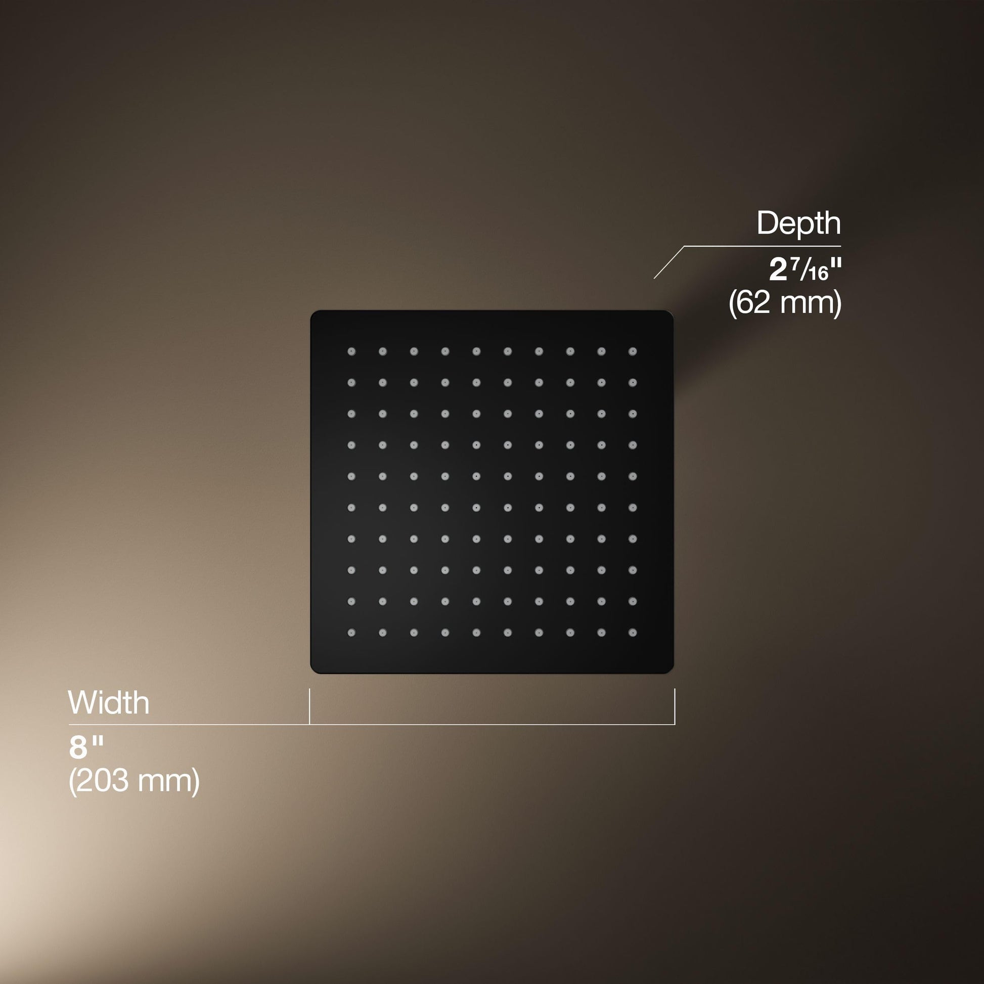 KOHLER K-26148-CP Honesty Square Rain Shower Head, 2.5 GPM, 8" Large Rain Shower Head, Wide Spray Coverage, Modern Design, Easy Installation, Polished Chrome