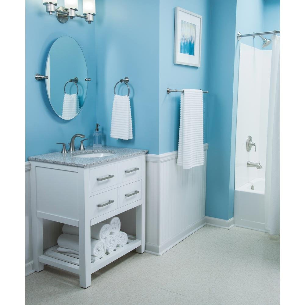 Moen Darcy 24 in. Towel Bar with Press and Mark in Brushed Nickel