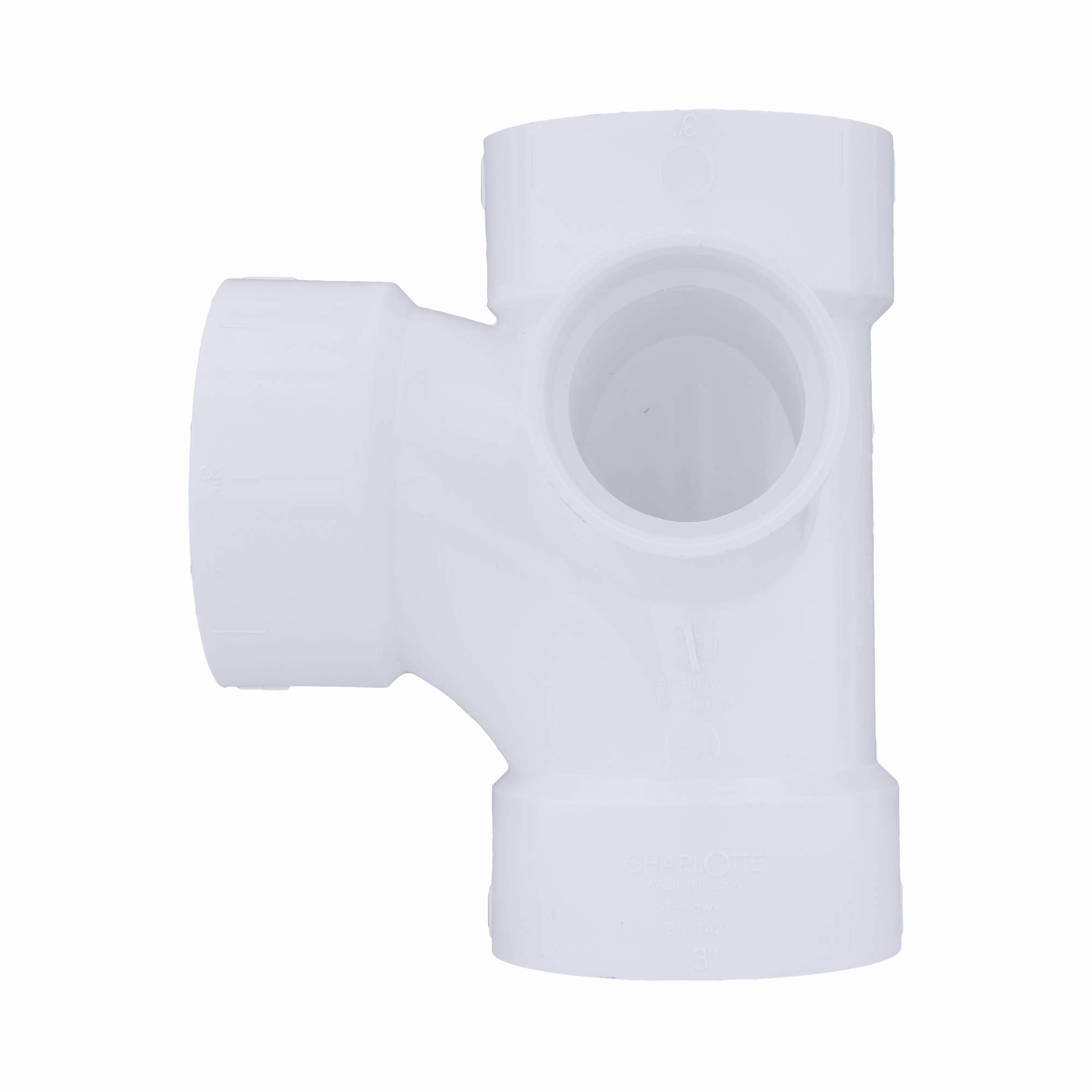 CHARLOTTE PIPE 3 x 3 x 3 x 2 DWV SANIT TEE W/RIGHT SI DWV (DRAIN, WASTE AND VENT) (1 Unit Piece)