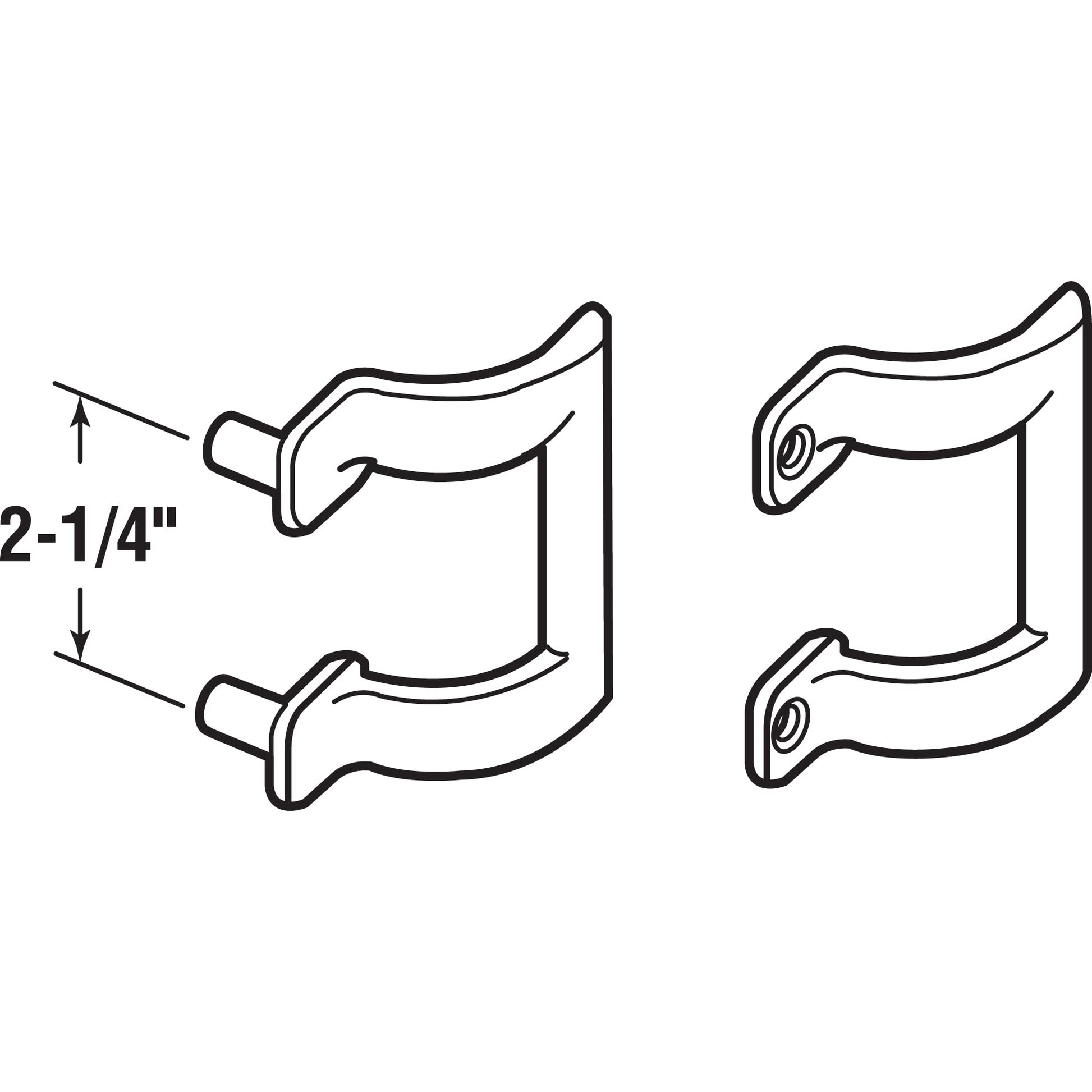 Prime-Line M 6161 Shower Door Handle Set, 2-1/4 in. Hole Center Spacing, Bright Brass Finish, Diecast Material, Single Pack