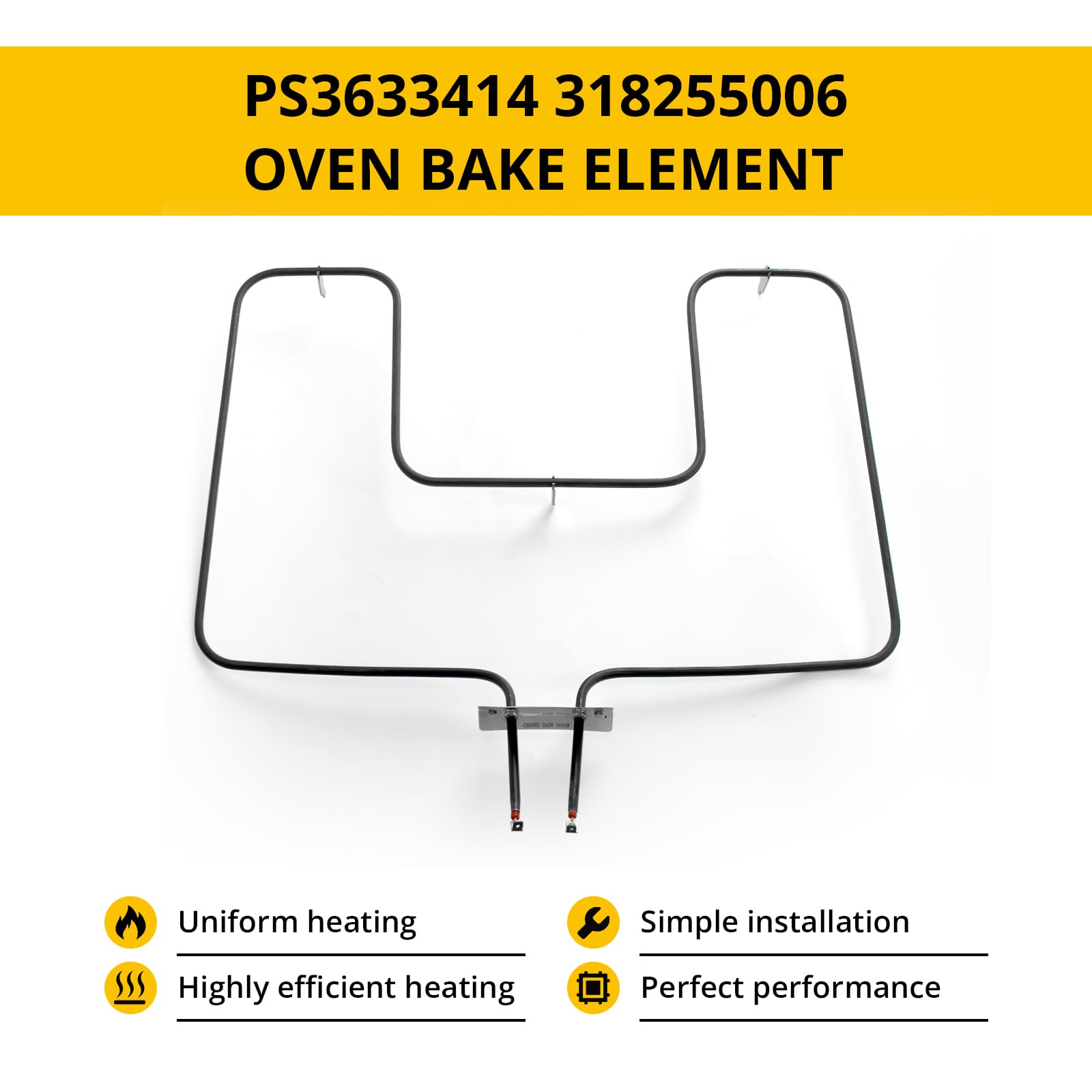 Bake Element Fits for Frigidaire AP5590131 PS3633414 Oven Range 318255006 318255002 5303310512 CH7865