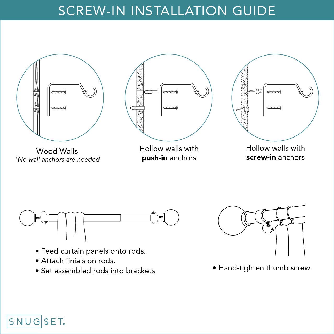 72-144" Nickel Curtain Rod, Quick Easy Installation, No Tools Option, 1" Diameter, Durable Steel Construction, Supports Heavy Fabrics, Decorative Square Finial, 4 Brackets, 72"-144" Adjustable