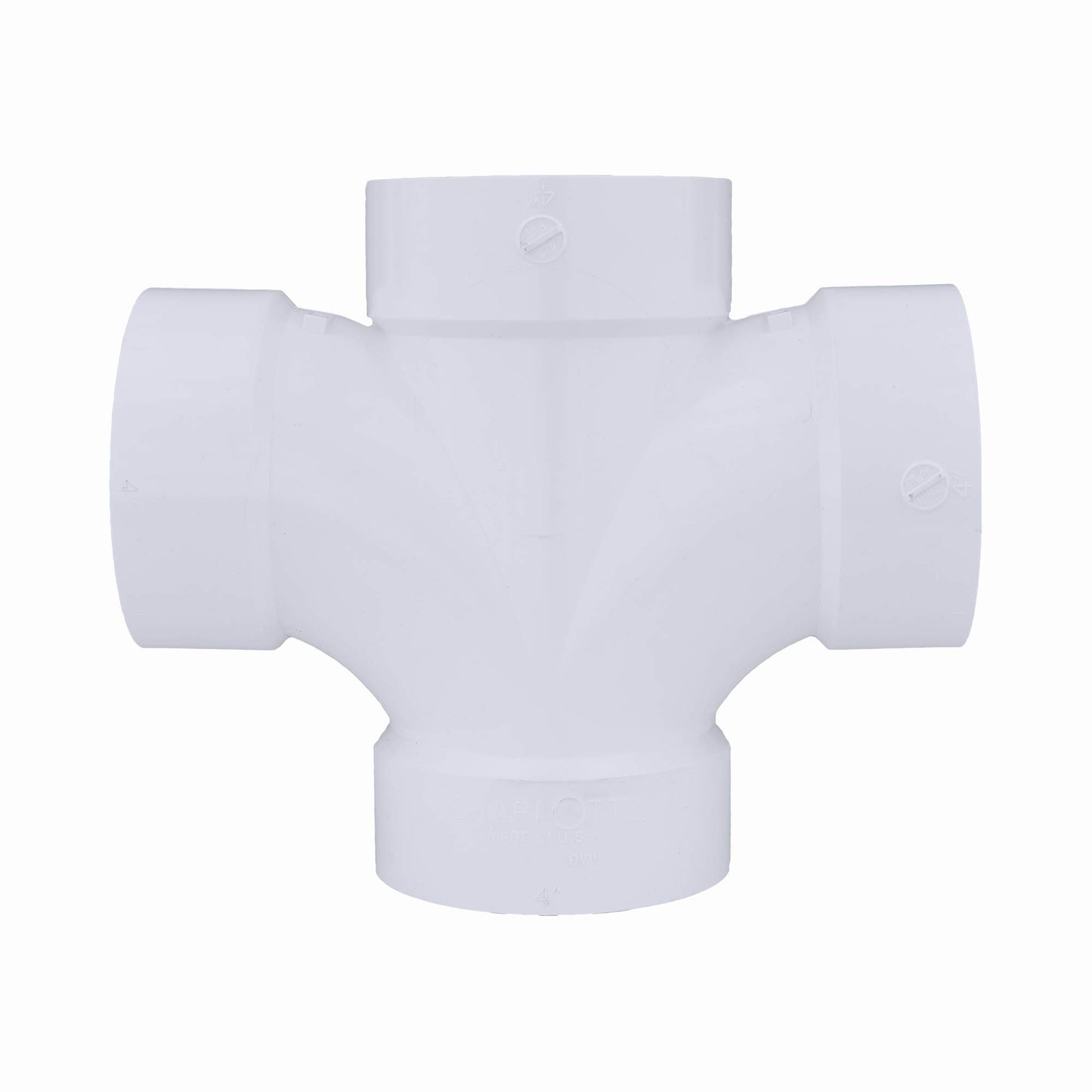TEE DBL SAN PVC 4" by Charlotte MfrPartNo PVC004281200HA