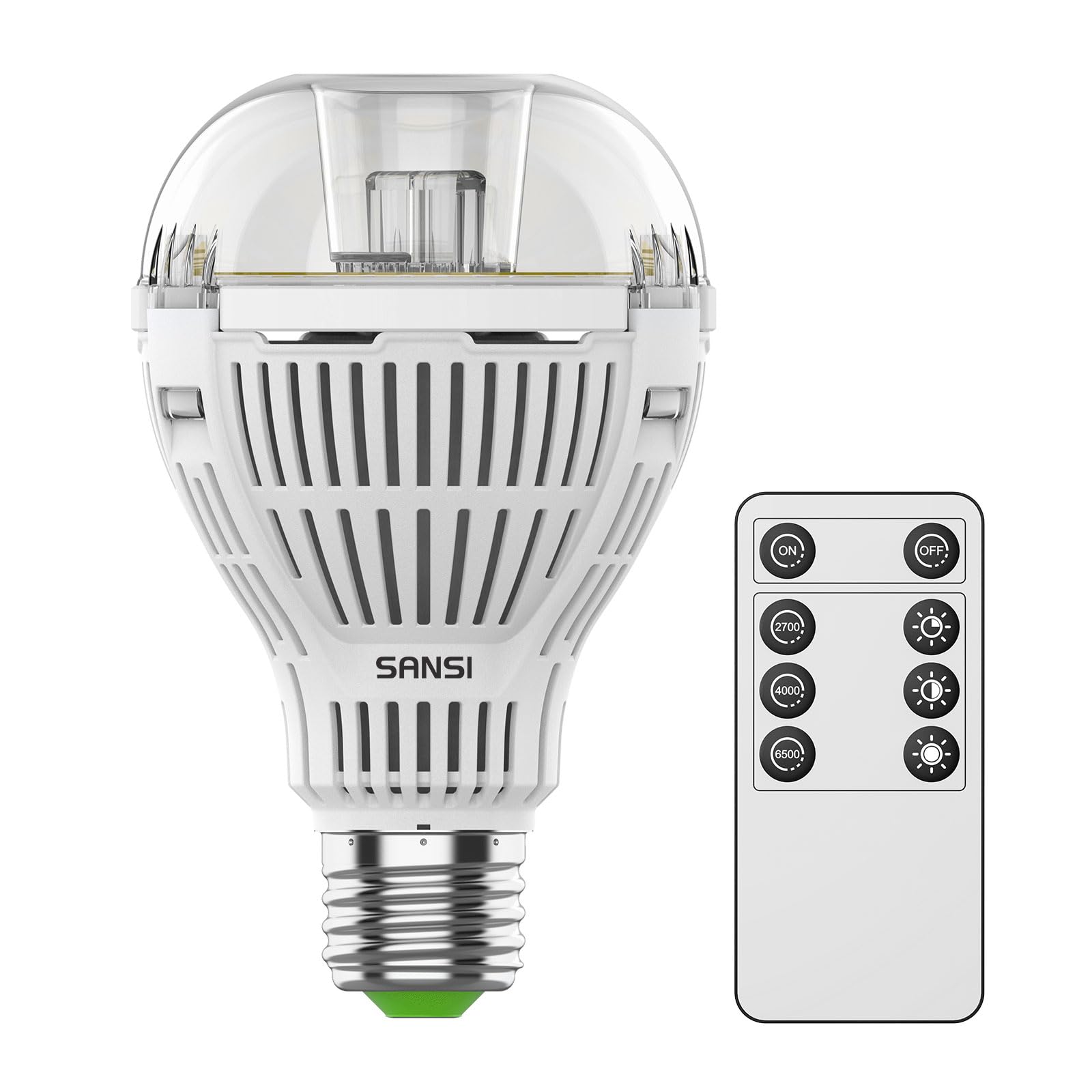 SANSI Smart LED Light Bulb, 2200LM Voice Remote Control 2700K 4000K 6500K Dimmable A21 18W Light Bulb, 150W Equivalent E26 Base Lights for Bedroom Living Room Entrance