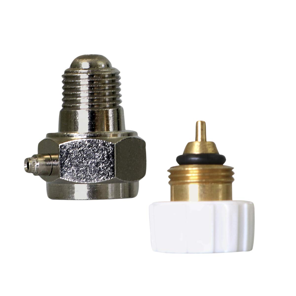 Midline Valve 6I722 Radiator Steam Air Vent with Plastic Knob; Heat Regulator Valve; 1/8 in. MIP; Chrome Plated Steel