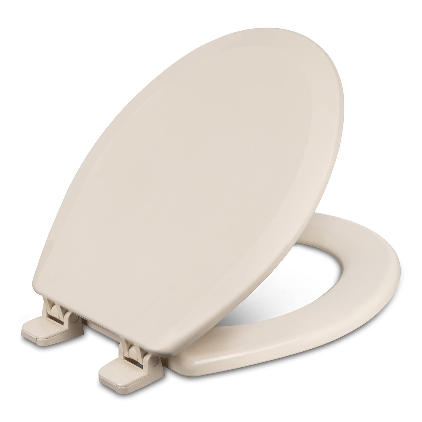 Centoco Heavy-Duty Elongated Toilet Seat, Wood Core with Scratch-Resistant Plastic Finish, Won't Crack or Fade, Residential, Made in the USA, DSAMAZ9-106, Bone