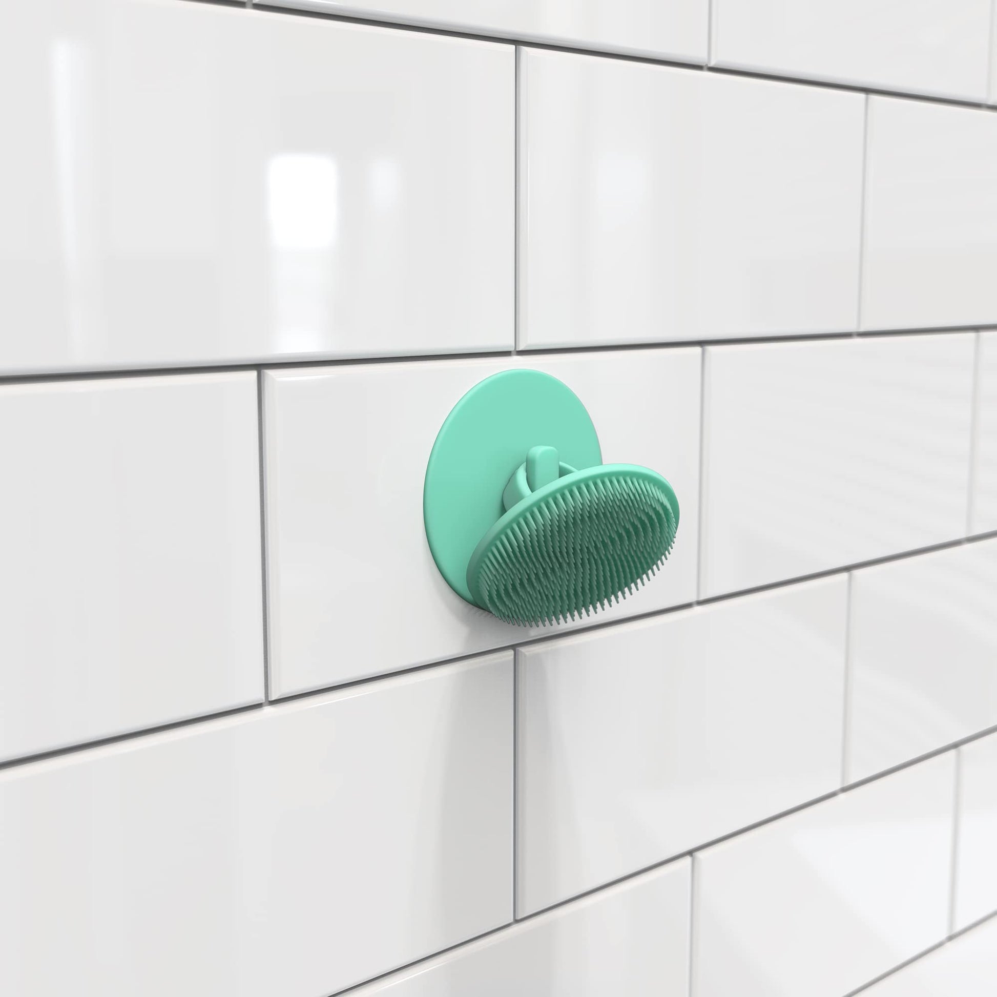 Boie USA Bathroom Hook - for Hanging Shower or Bathroom Tools Like Loofahs and Scrubbers. Shower Hook for Loofah, Wash Cloths, and All Bath Tools. Easy to Remove (Mint)