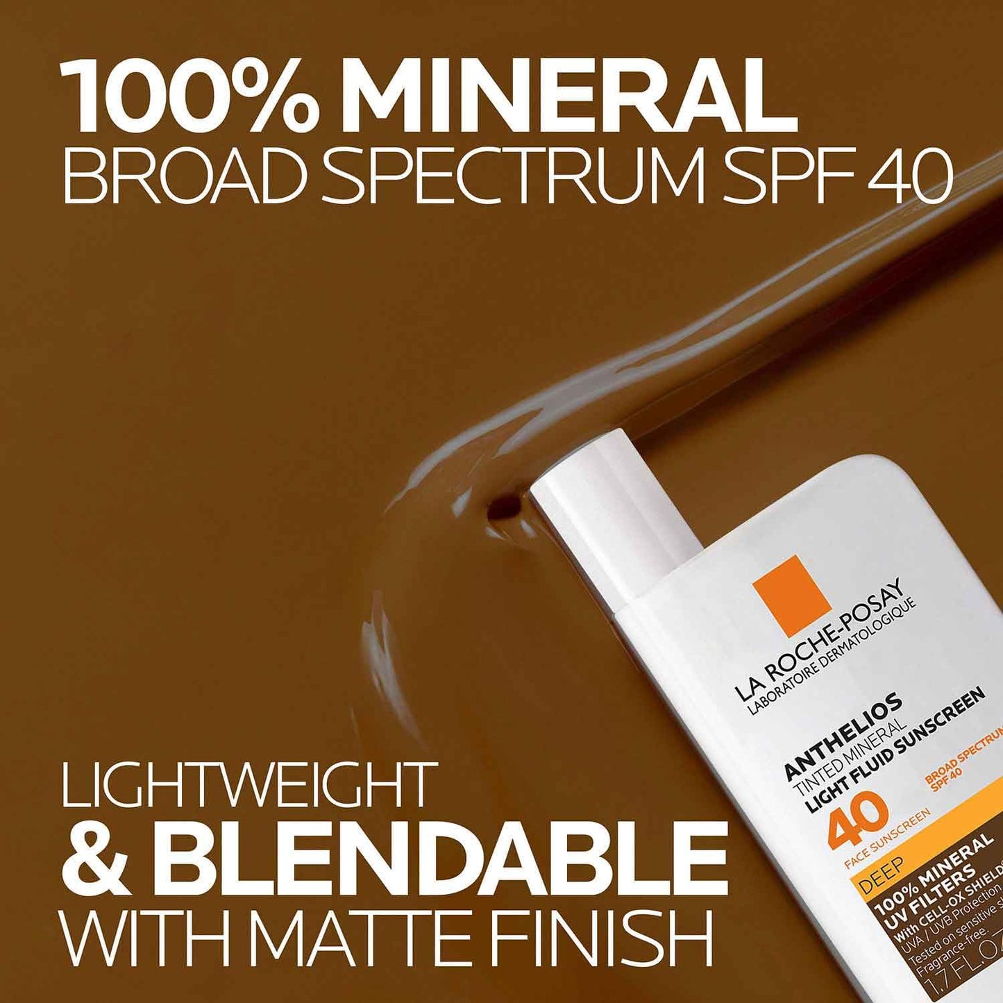 La Roche-Posay Anthelios Tinted Sunscreen SPF 40, Broad Spectrum SPF + Antioxidants, Titanium Dioxide & Zinc Oxide Sunscreen, 4 Flexible Shades With No White Cast, Oil Free & Oxybenzone Free