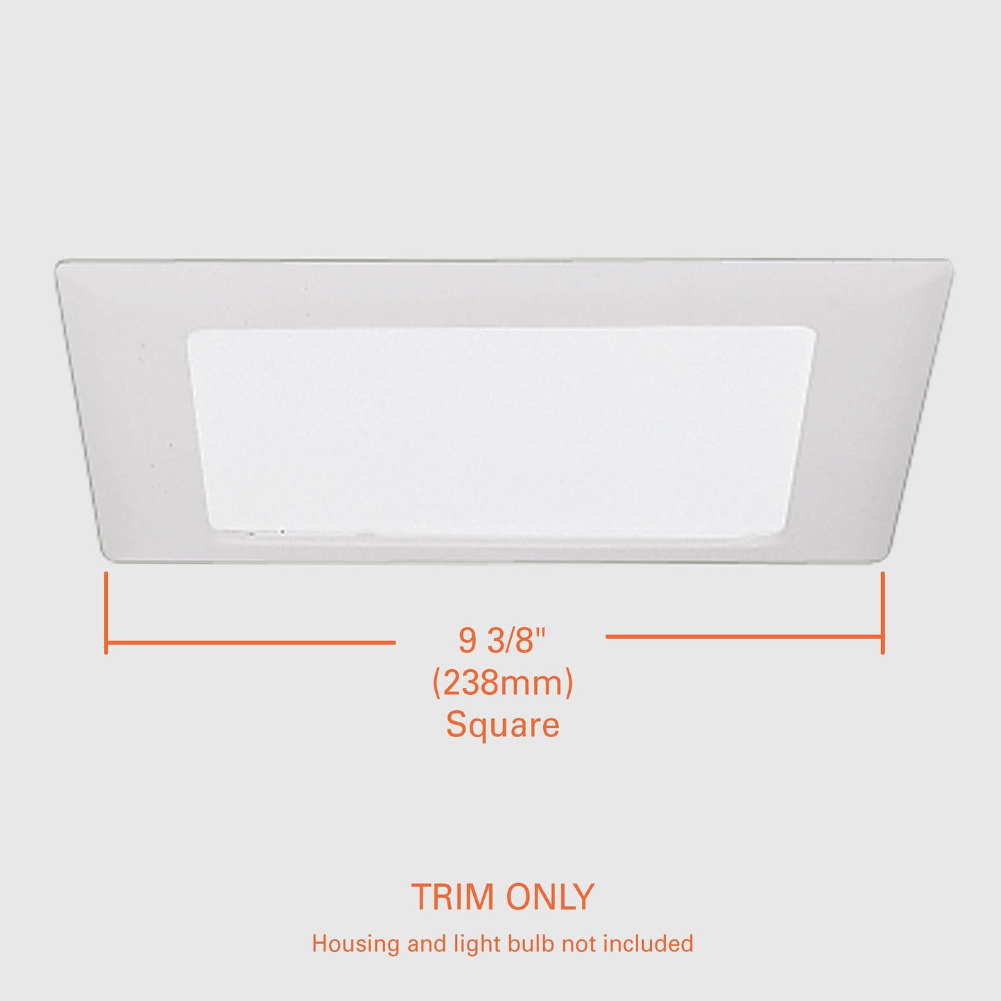 HALO 10P Recessed Ceiling Light Square Trim with Glass Albalite Lens, White,9.5" L x 1.2" W x 9.3" H