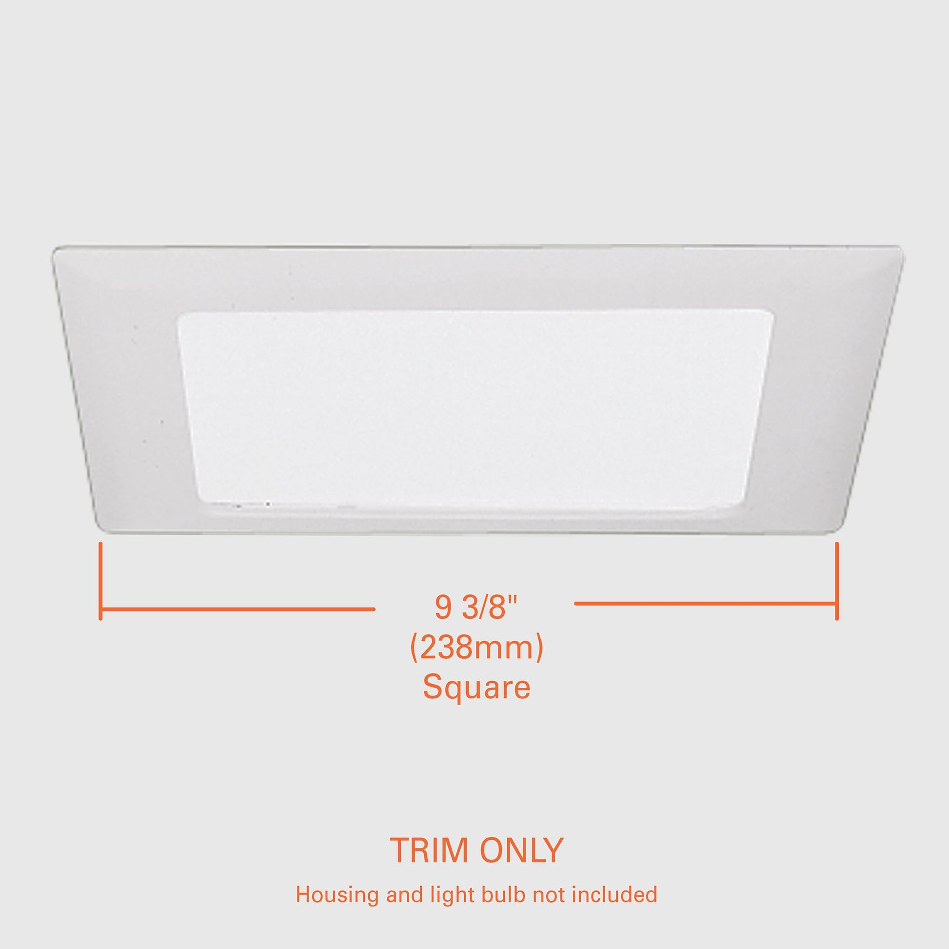 HALO 10P Recessed Ceiling Light Square Trim with Glass Albalite Lens, White,9.5" L x 1.2" W x 9.3" H
