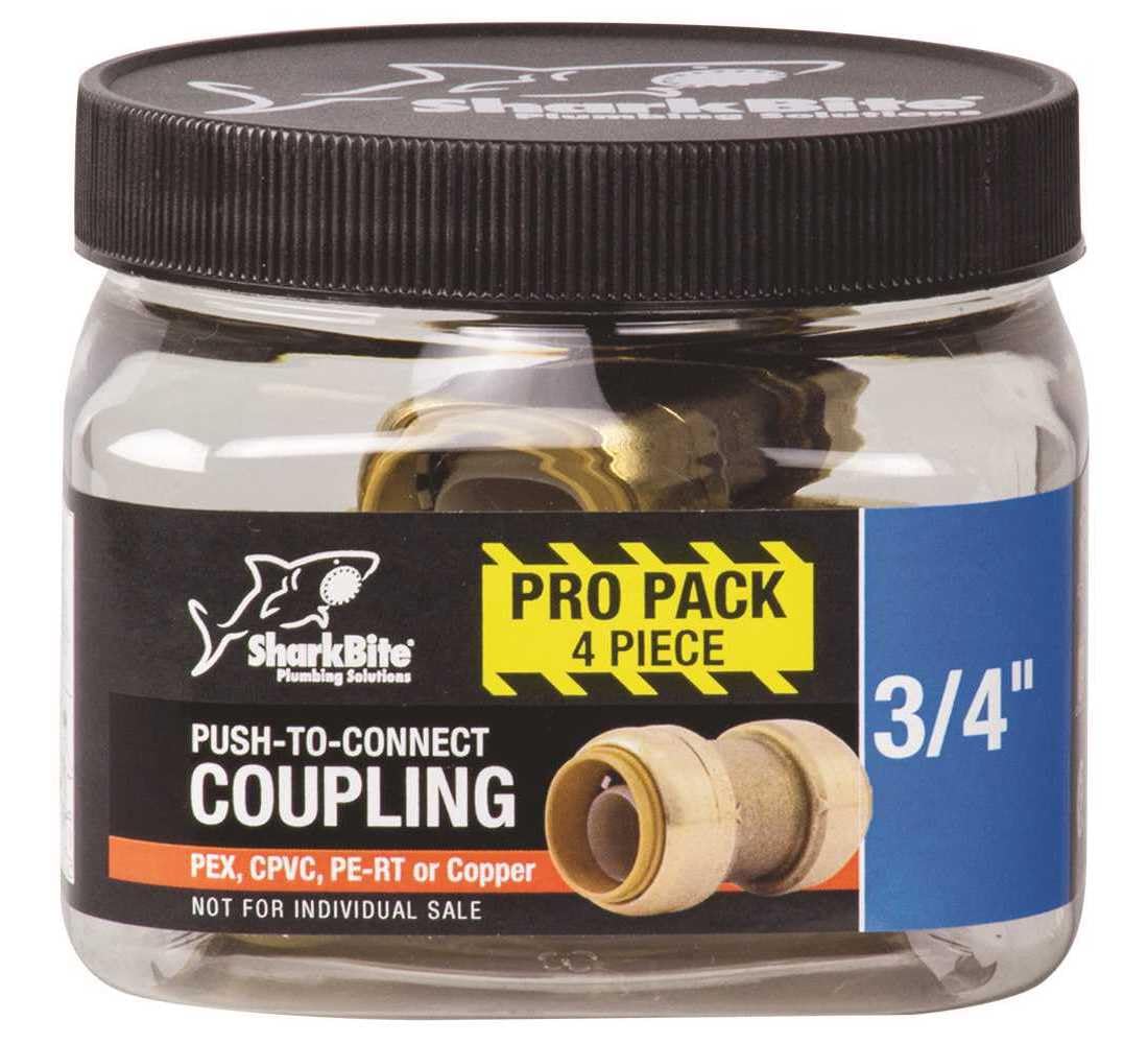 Reliance Worldwide U016LFJ4 SharkBite 3/4 in. Push-to-Connect Brass Coupling Fitting - pack of 4