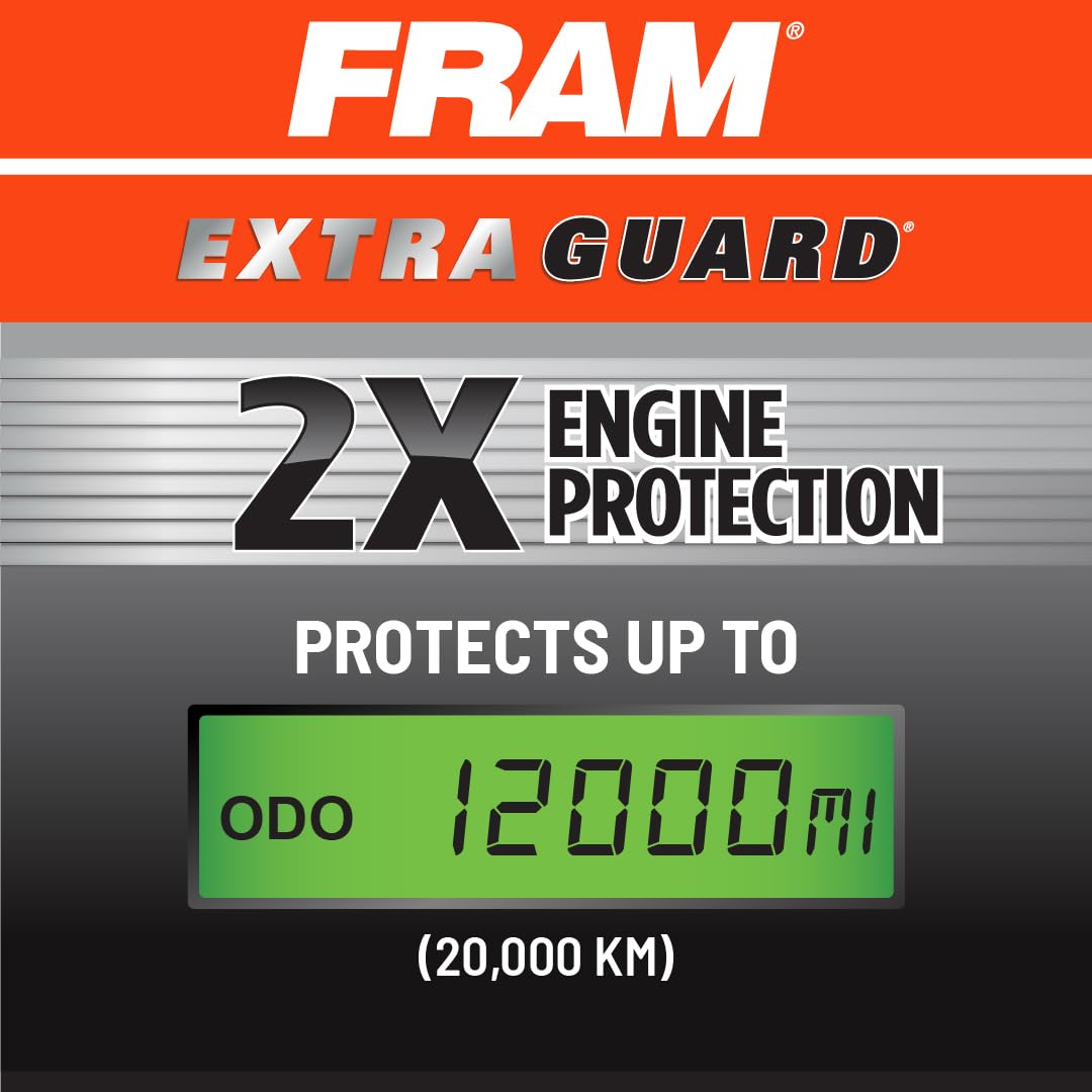 FRAM Extra Guard Metal-End Engine Air Filter Replacement, Easy Install w/Advanced Engine Protection and Optimal Performance, CA546SY