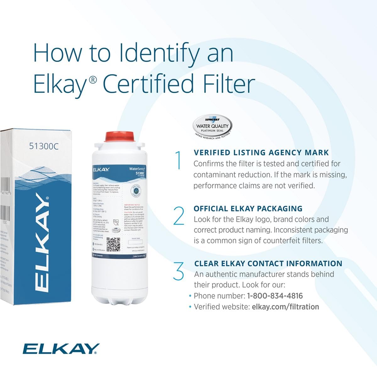 Elkay Genuine WaterSentry 51300C Lead + Microplastics NSF/ANSI Certified Filter (3-Pack)(Bottle Fillers)
