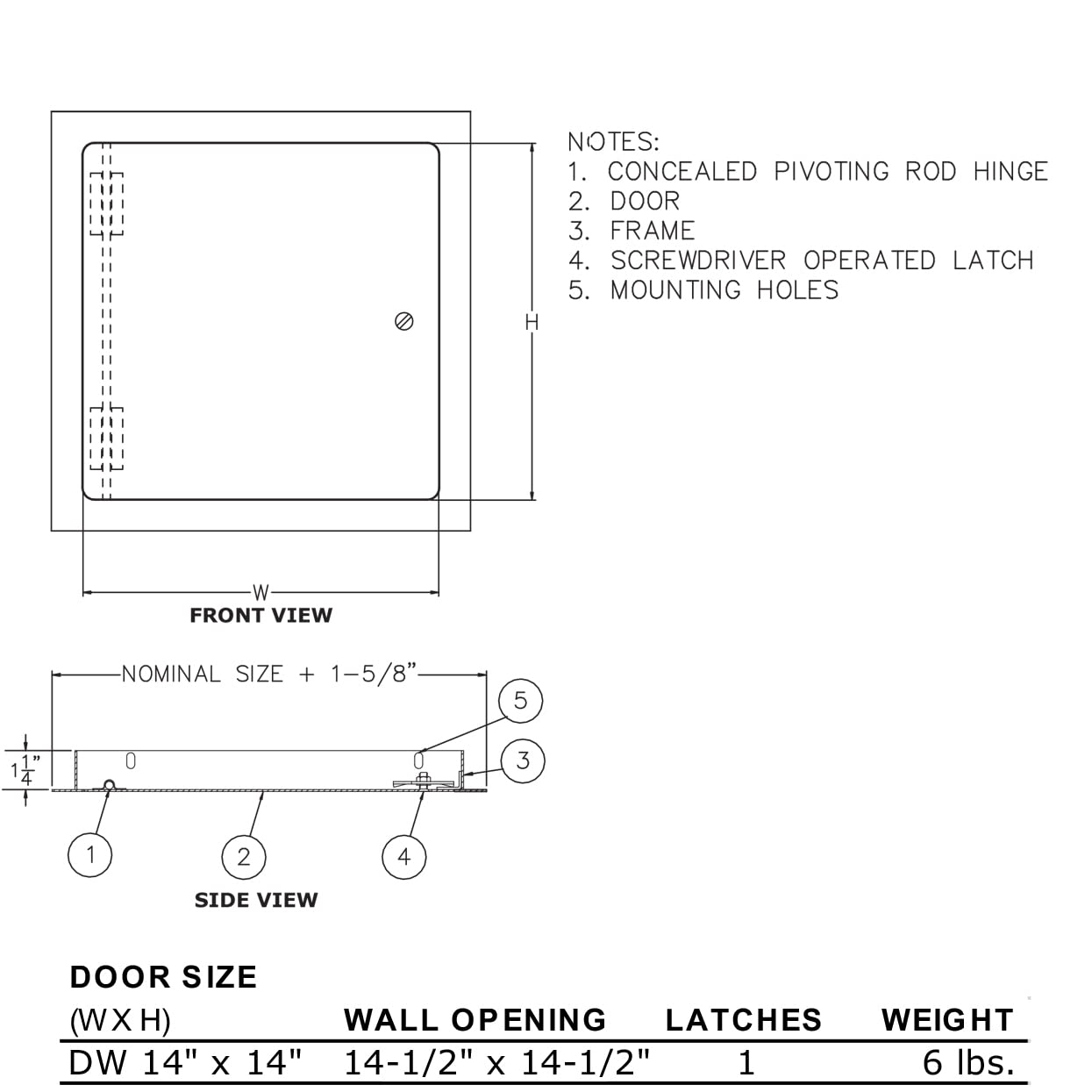 14''x14'' Dry Wall Access Door