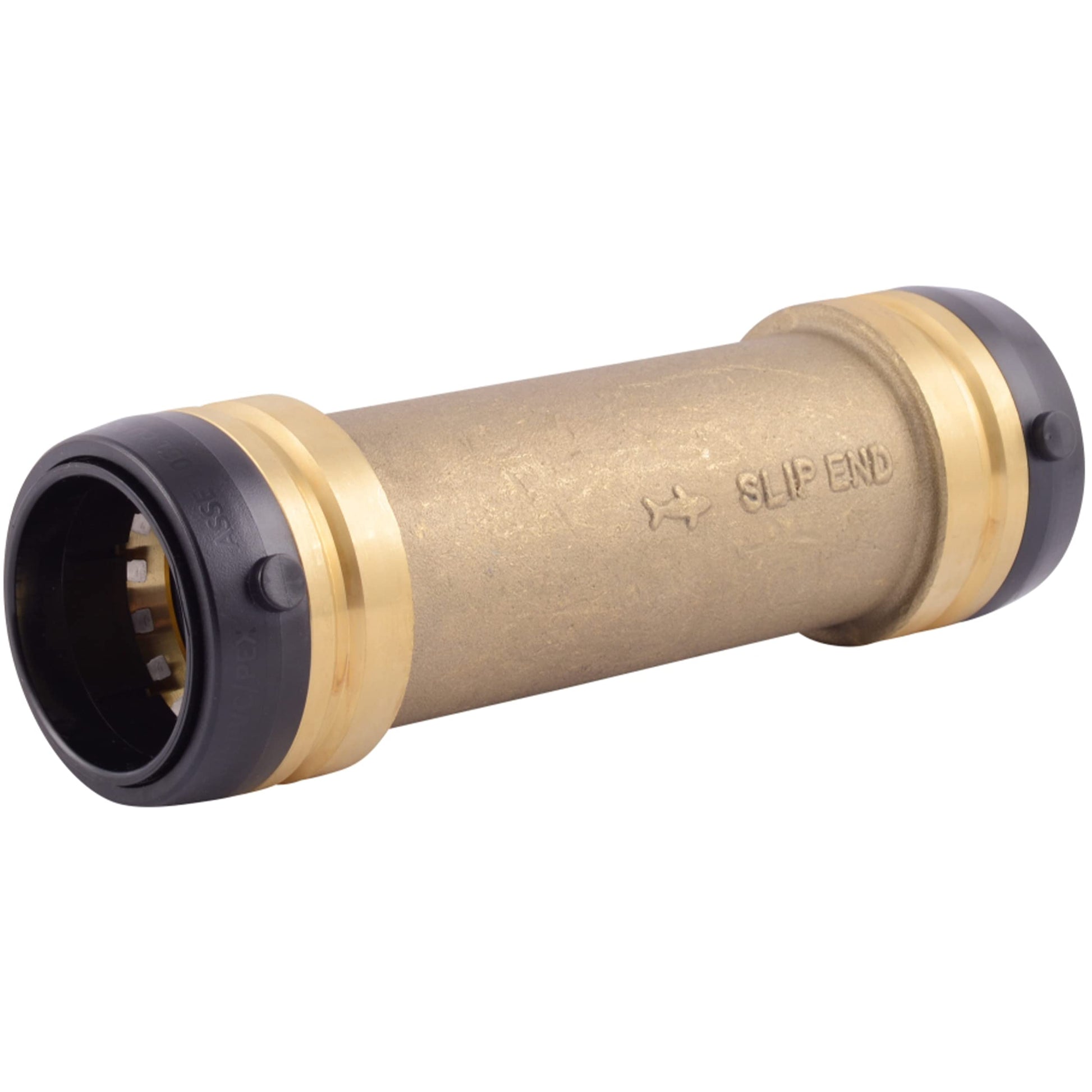 SharkBite 1-1/2 x 1-1/2 in Slip Coupling, Push-to-Connect Brass Plumbing Fitting, UXL0641