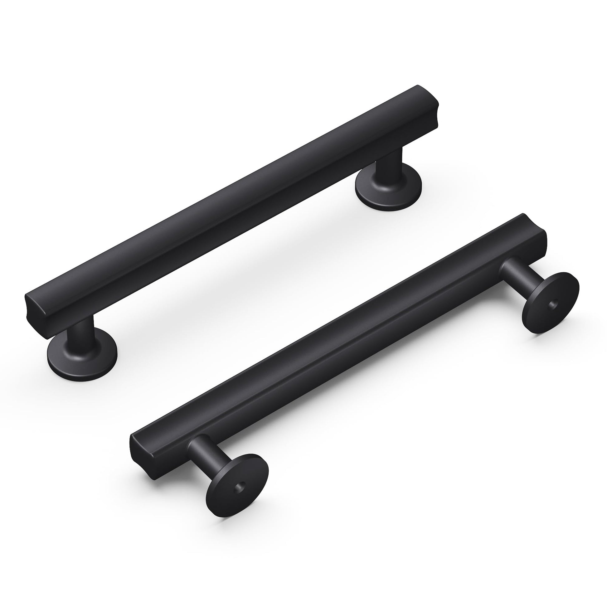 Hickory Hardware 1 Pack Solid Core Kitchen Cabinet Pulls, Luxury Cabinet Handles, Hardware for Doors & Dresser Drawers, 5-1/16 Inch (128mm) Hole Center, Matte Black, Woodward Collection