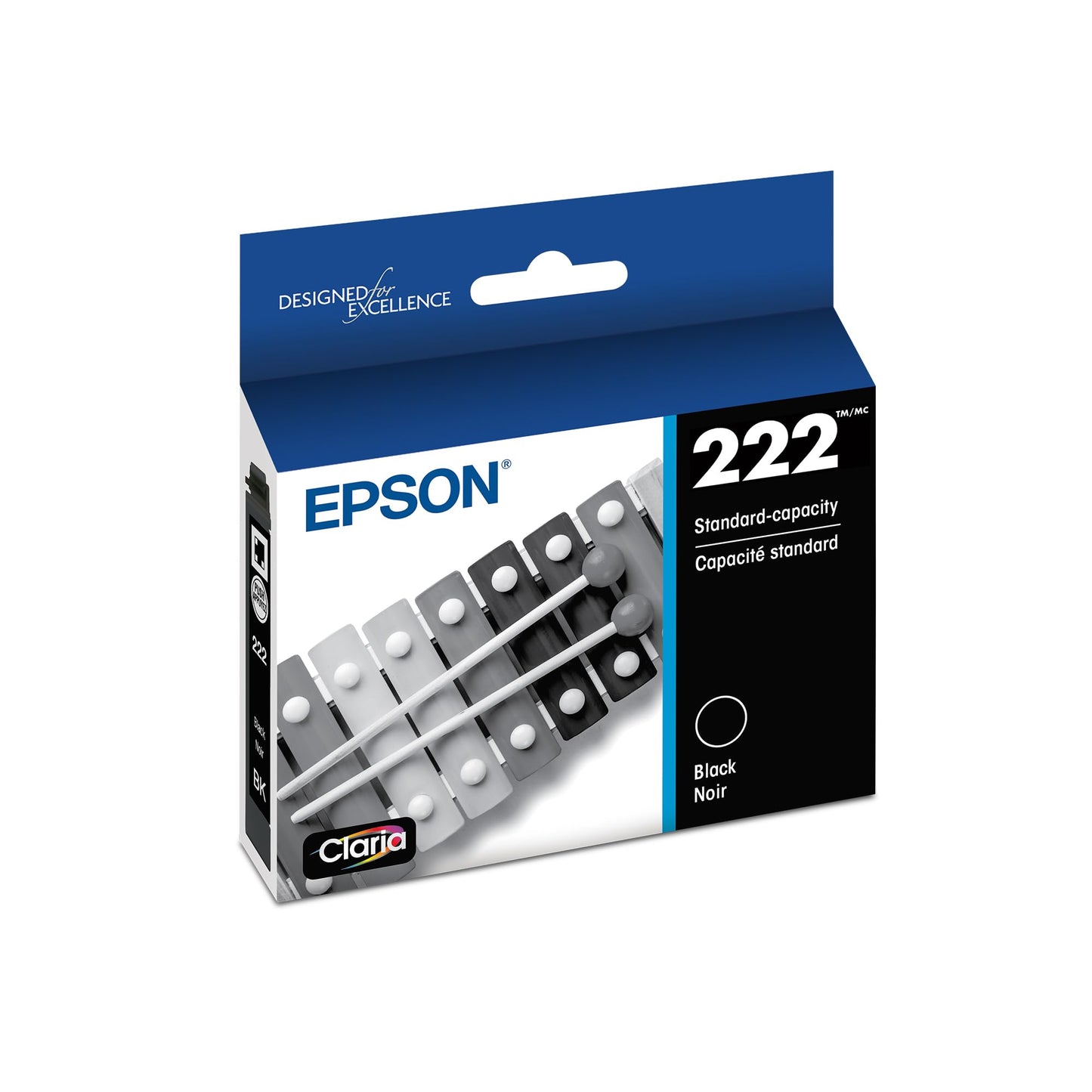 Epson 222 Claria Ink Standard Capacity Black Cartridge (T222120-S) Works with Workforce WF-2960, Expression XP-5200