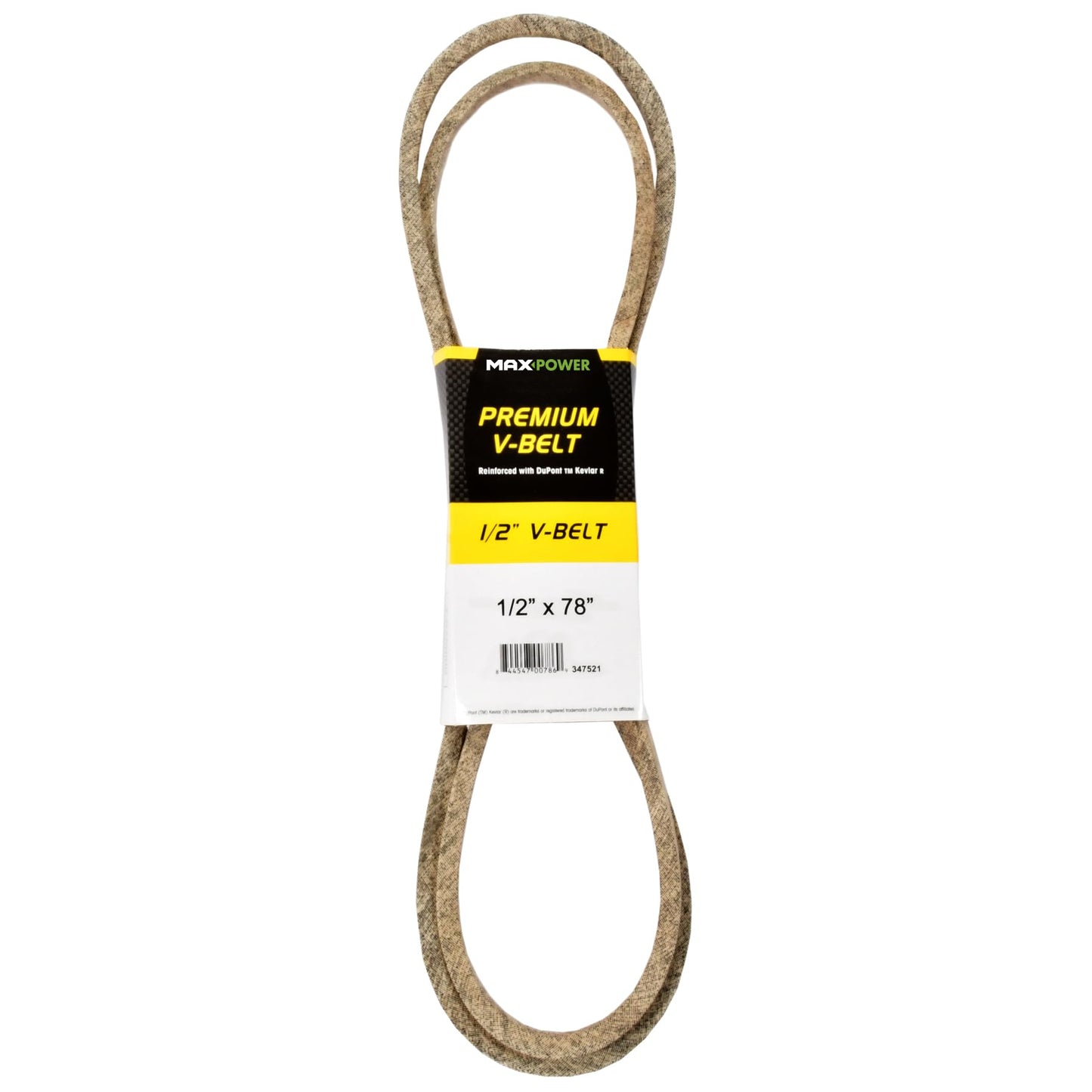 Maxpower 347521 Premium Belt Reinforced with Kevlar Fiber Cords, 1/2" x 78"
