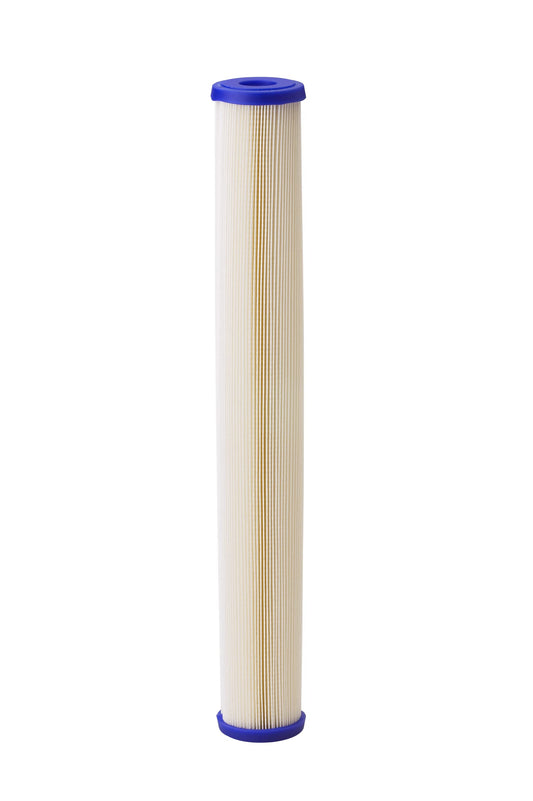 Pentair Pentek ECP20-20 Sediment Water Filter, 20-Inch, Whole House Pleated Cellulose Polyester Replacement Cartridge, 20" x 2.5", Blue End-Cap, 20 Micron