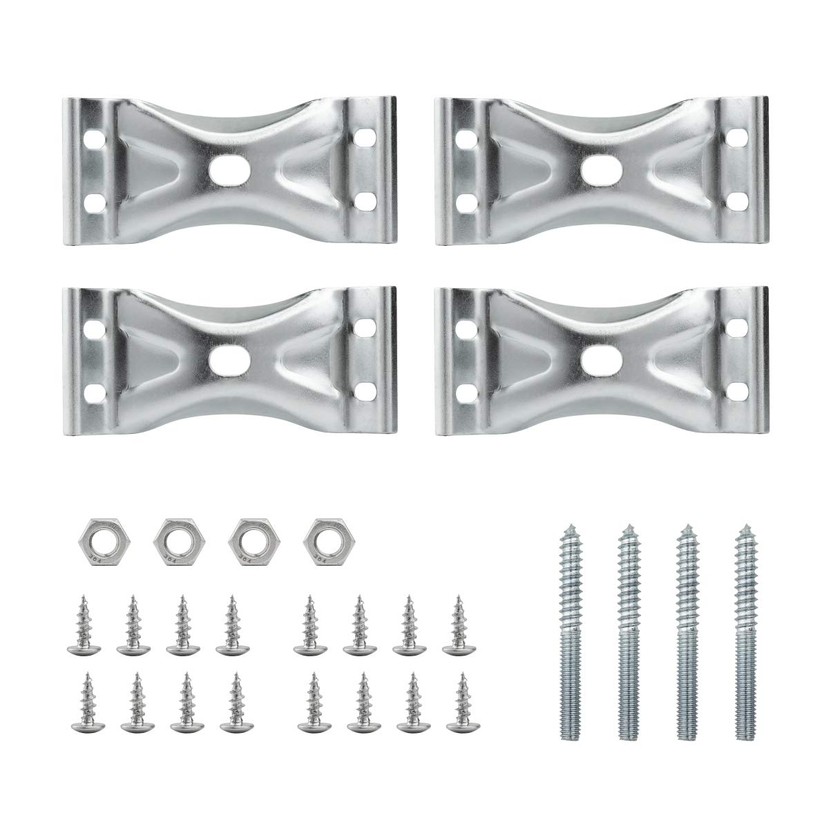 POWERTEC Kerf Mount Corner Bracket 4PK w/Mounting Hardware, Corner Braces for Coffee Table/Desk Legs/Dining Table/Bench Legs (71427)