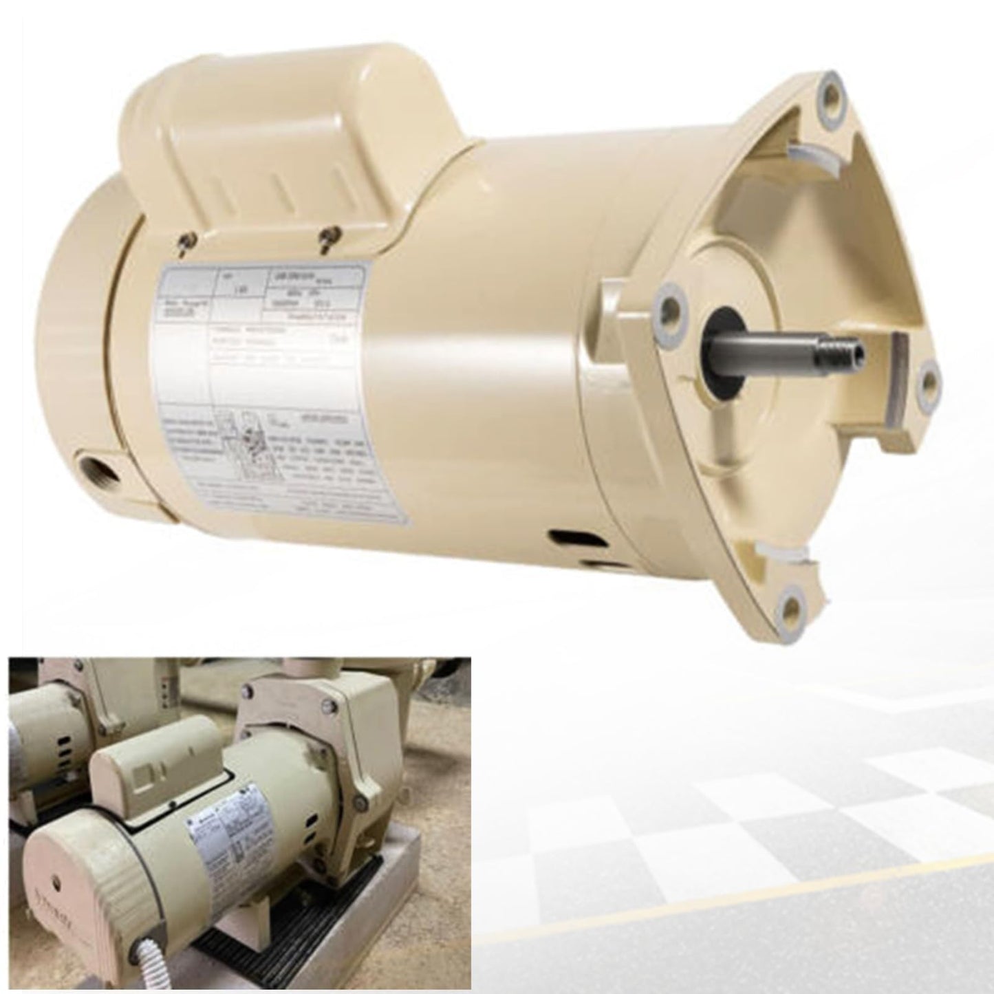 355010S Pool Pump Motor Energy Efficient Pool Pump Replacement WhisperFlo SuperFlo High Performance Pool Pumps WFE-4 WFE-26, 1 Speed, 1HP