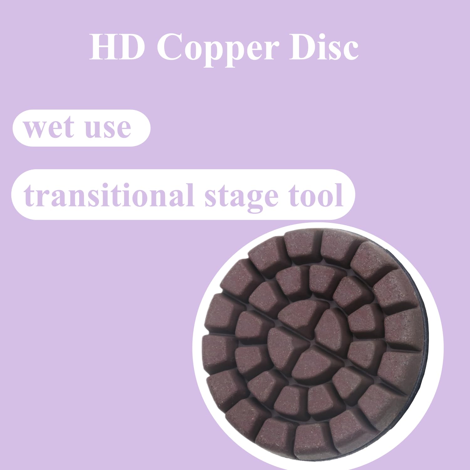 3’’ Concrete Polishing Pucks for Concrete Terrazzo, Hybrid Transitional Diamond Polishing Pads, HD Copper Disc, 100#, 18PCS