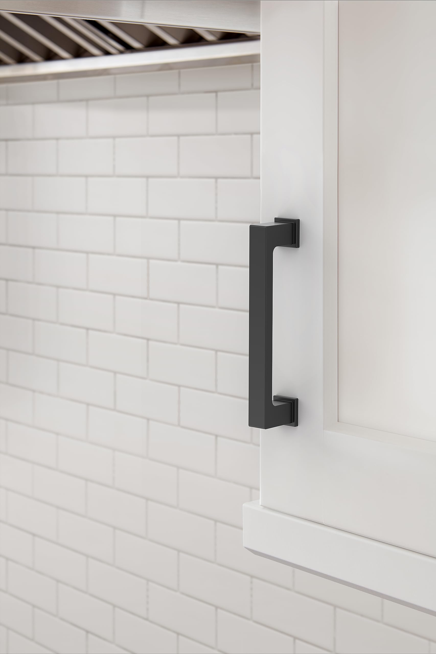 Amerock 10BX37031MB | Matte Black Cabinet Pull | 3-3/4 inch (96mm) Center-to-Center | 10 Pack | Bridgeport | Furniture Hardware