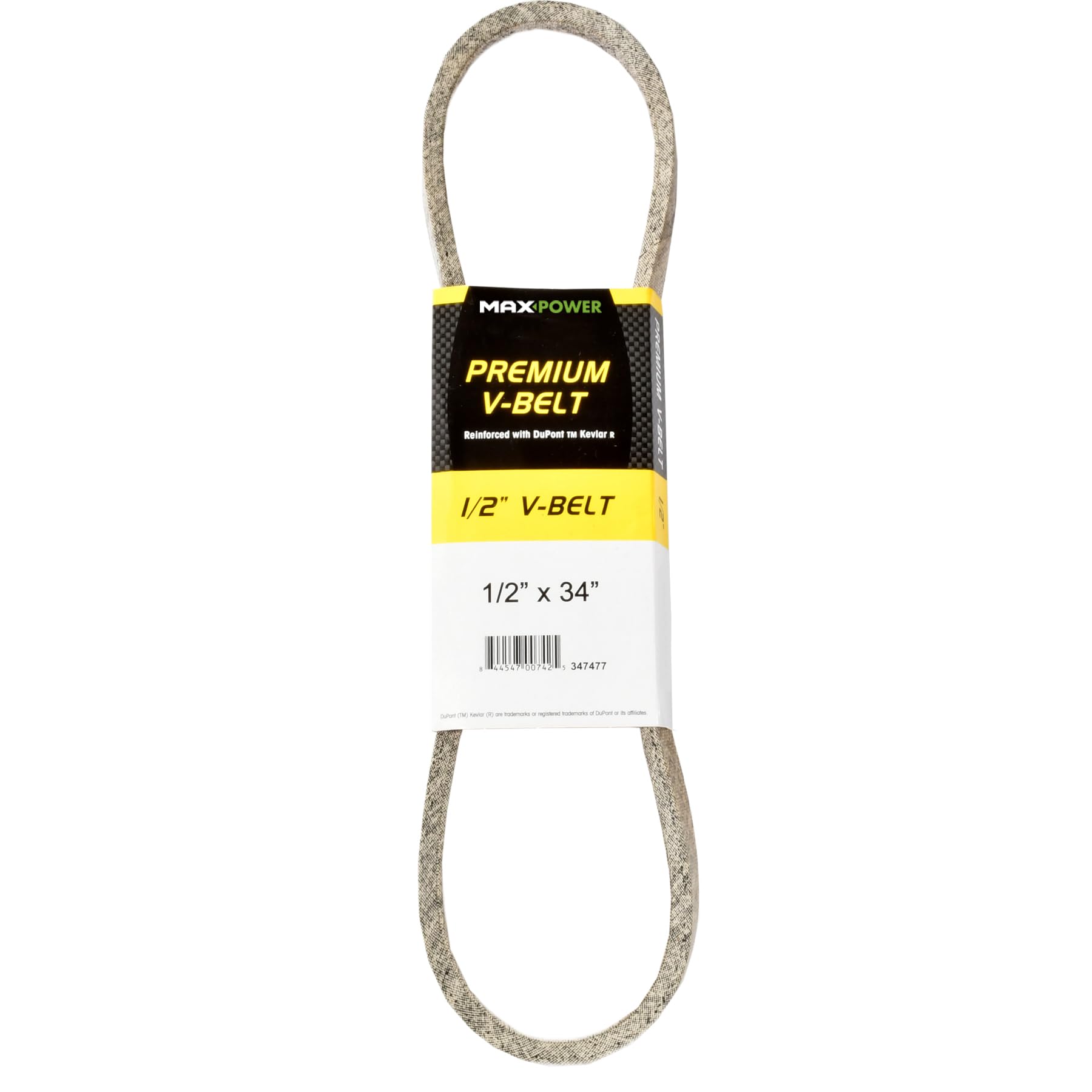 Maxpower 347477 Premium Belt Reinforced with Kevlar Fiber Cords, 1/2" x 34"