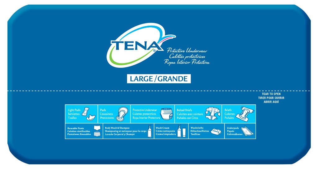 TENA Protective Underwear Extra, Large, 16 Count (Pack of 4)
