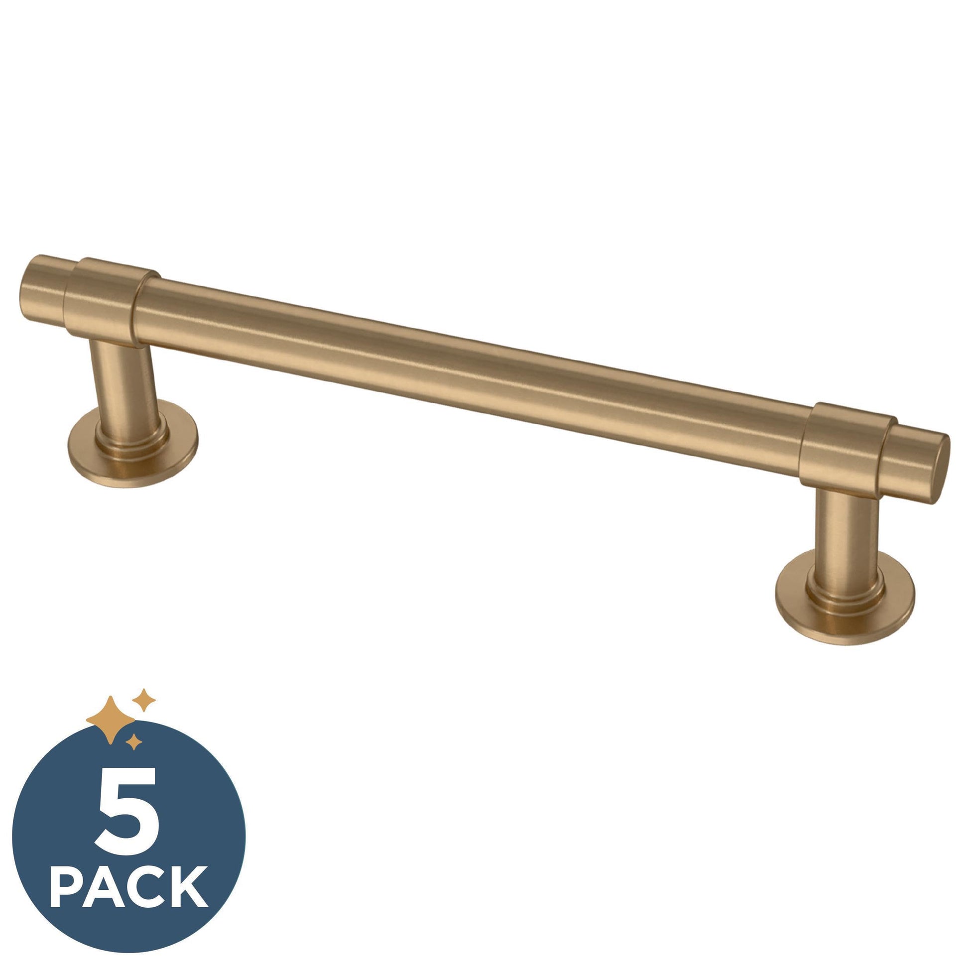 Franklin Brass (5-Pack) – Champagne Bronze Cabinet Handles, 4 Inch Hole Center, Casual Pulls for Drawers, Kitchen Cabinet Door, Dressers | Francisco