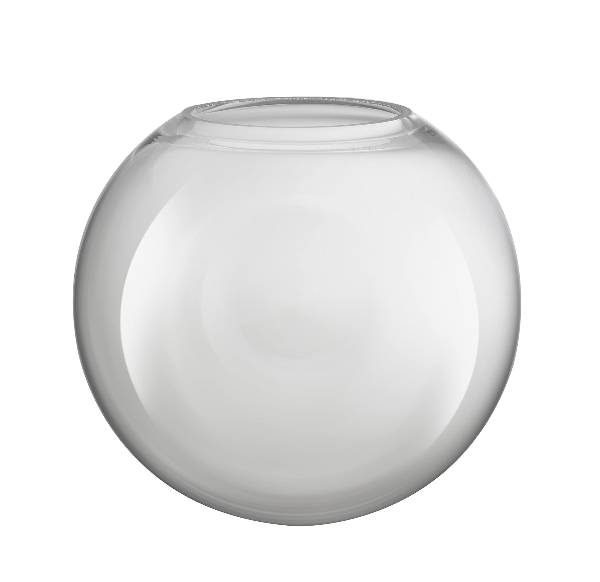 Aspen Creative 28005-60-1, 6" Clear Glass Globe, Neckless for Wall Sconces, Fitter: 2-3/4"