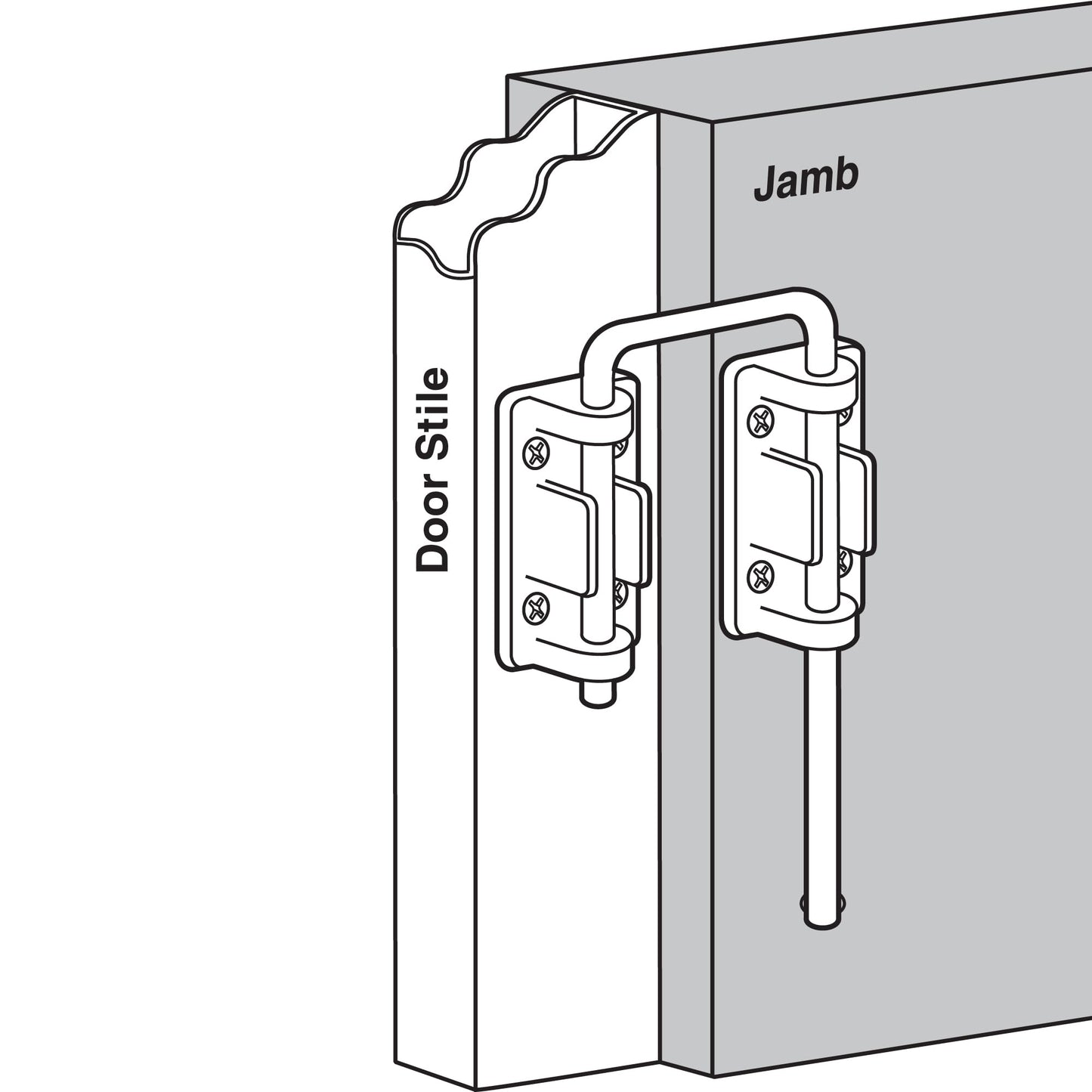 Prime-Line U 9846 Patio Sliding Door Loop Lock, 1-1/8 In. Hardened Steel Bar with Diecast Base, Nickel Plated (Single Pack)