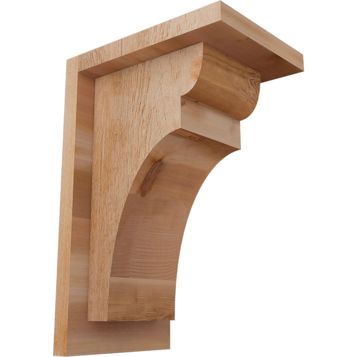Ekena Millwork COR06X08X12YOR01RWR 6"W x 8"D x 12"H Yorktown Rough Sawn Corbel w/Backplate, Western Red Cedar