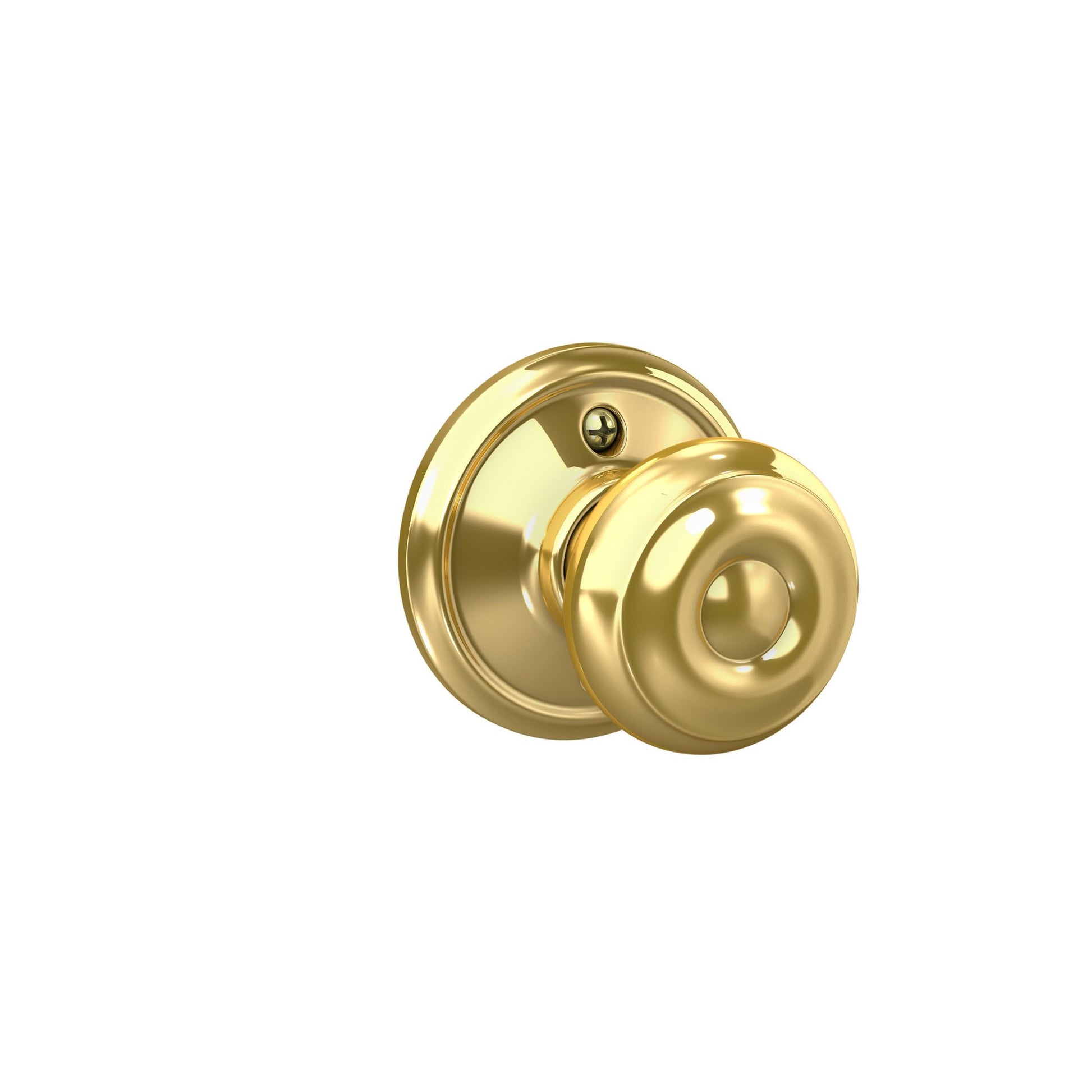 Schlage F170 GEO 605 Georgian Door Knob, One Sided Non-Turning Dummy Door Handle, Bright Brass