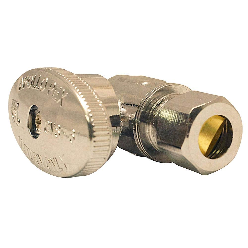 Apollo Valves Apxvs1238c Pex Straight Stop Valve Crimp Fitting, 1/2" X 3/8"