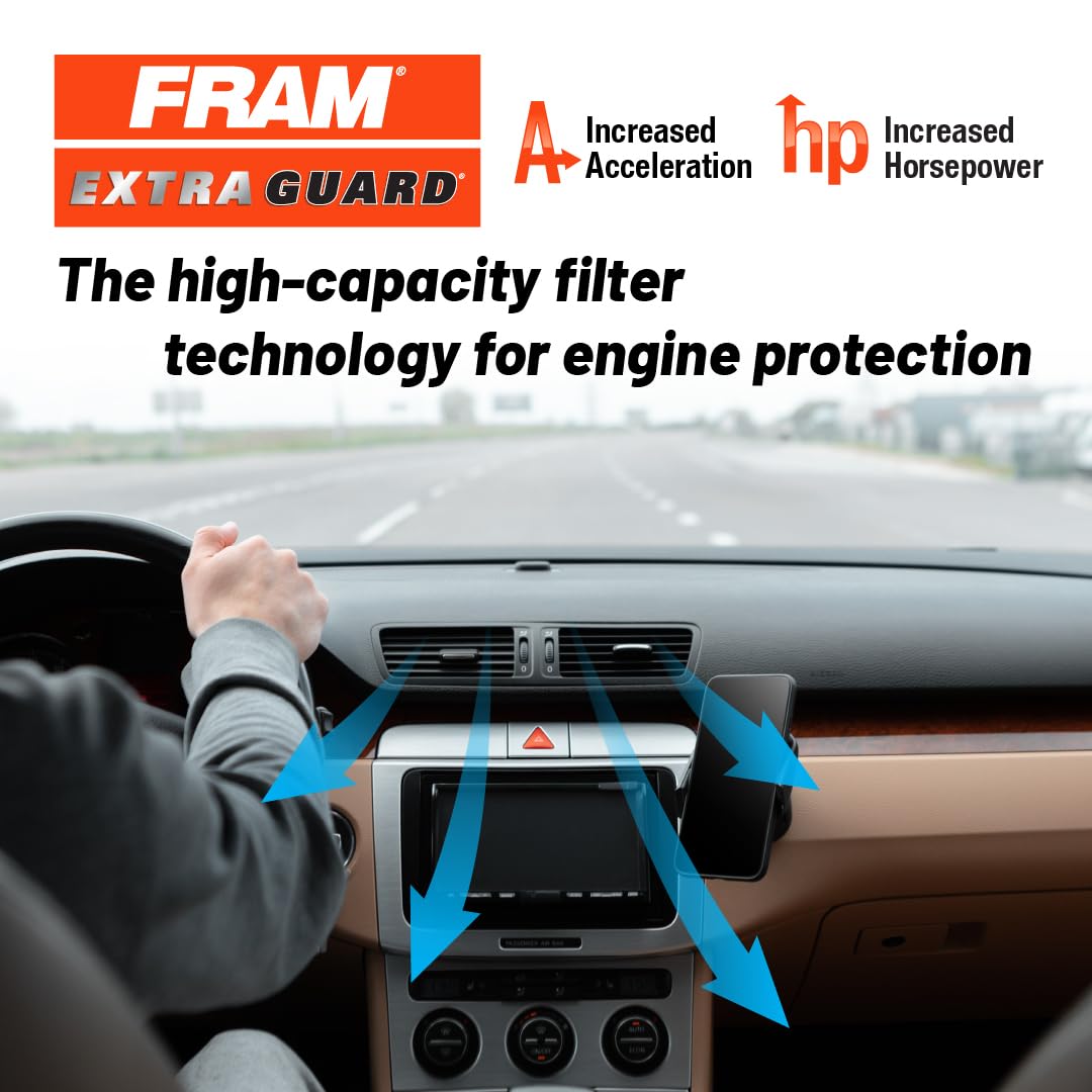 FRAM Extra Guard Metal-End Engine Air Filter Replacement, Easy Install w/Advanced Engine Protection and Optimal Performance, CA546SY
