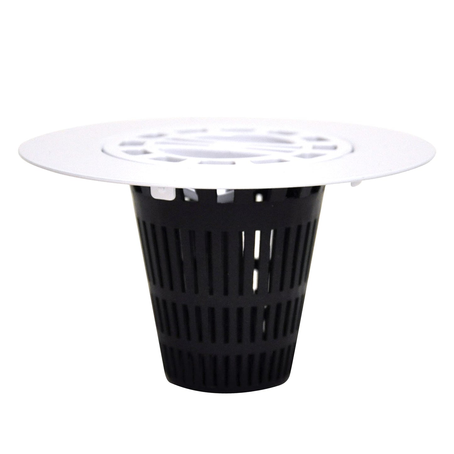 Danco Snap-in Shower Drain Cover with in-Drain Hair Catcher, 4-1/4" Round, White Strainer, (10533)