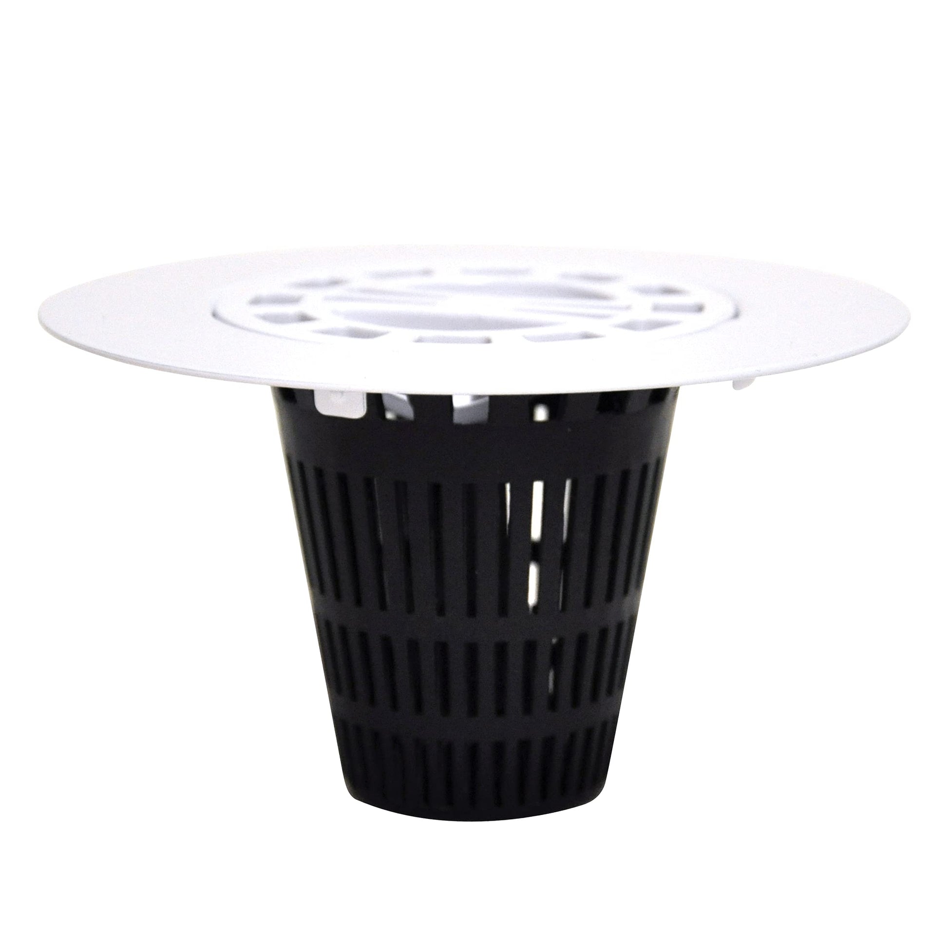 Danco Snap-in Shower Drain Cover with in-Drain Hair Catcher, 4-1/4" Round, White Strainer, (10533)