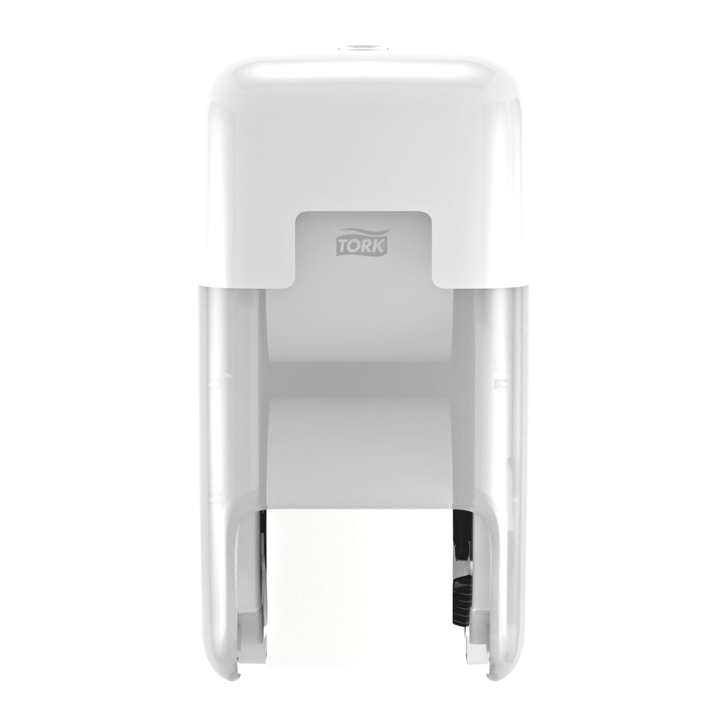 Tork OptiServe 2-Roll Coreless Toilet Paper Dispenser White T7/T5, Vertical Dispenser, Elevation Design, 473520
