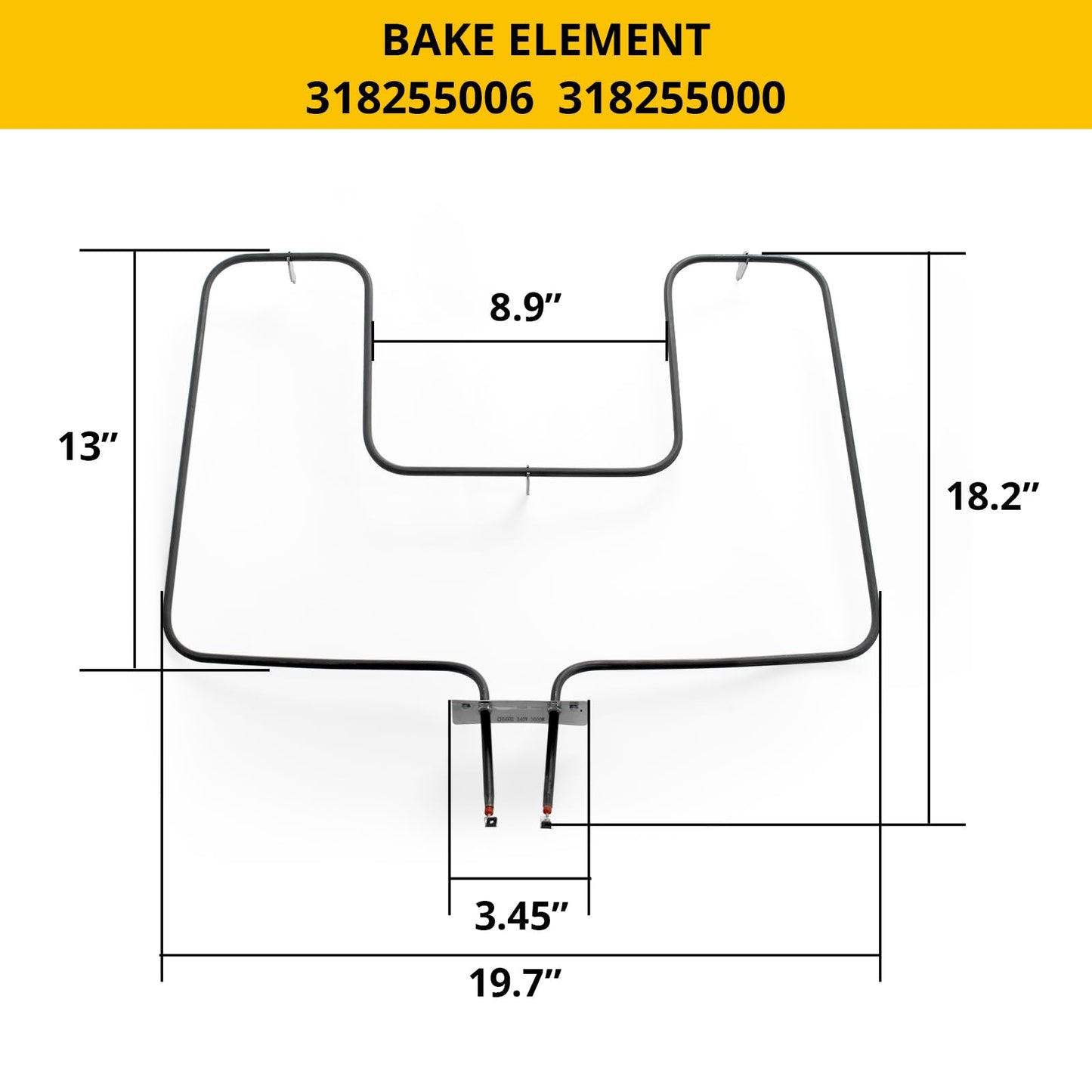 Bake Element Fits for Frigidaire AP5590131 PS3633414 Oven Range 318255006 318255002 5303310512 CH7865