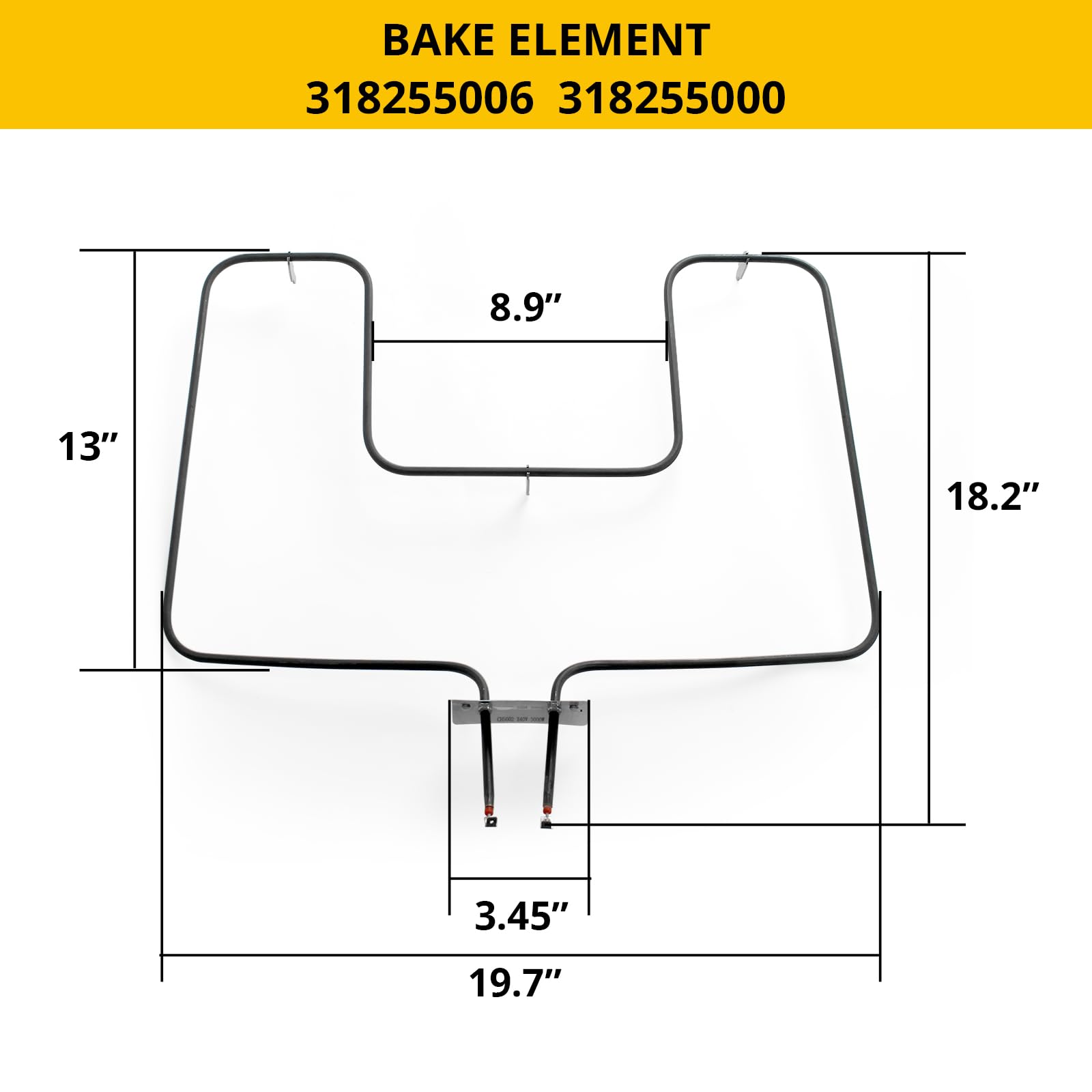 Bake Element Fits for Frigidaire AP5590131 PS3633414 Oven Range 318255006 318255002 5303310512 CH7865