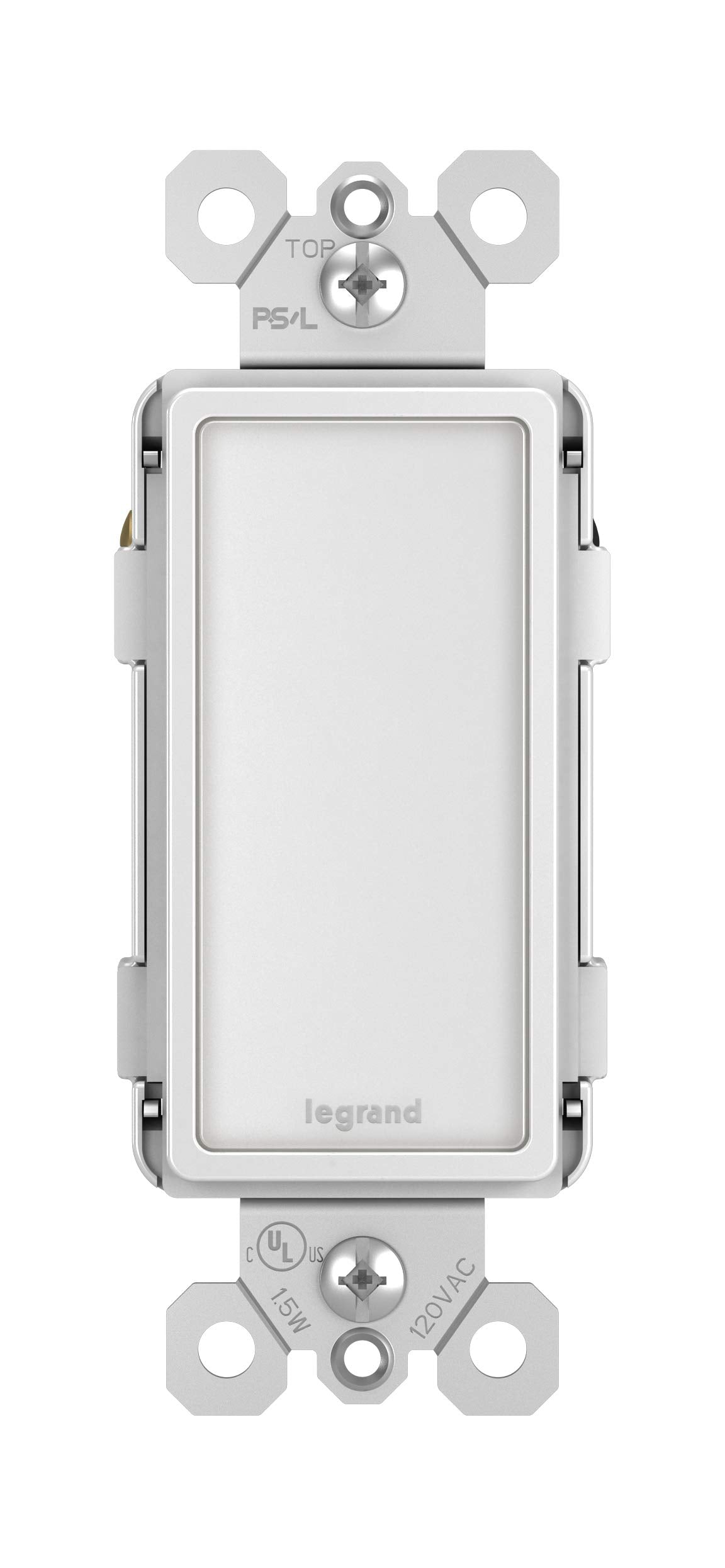 Legrand Radiant Full Adjustable LED Night Light Outlet, Hallway Stair Night Light with Louver, Power Outage Light, NTLFULLWCC6, White