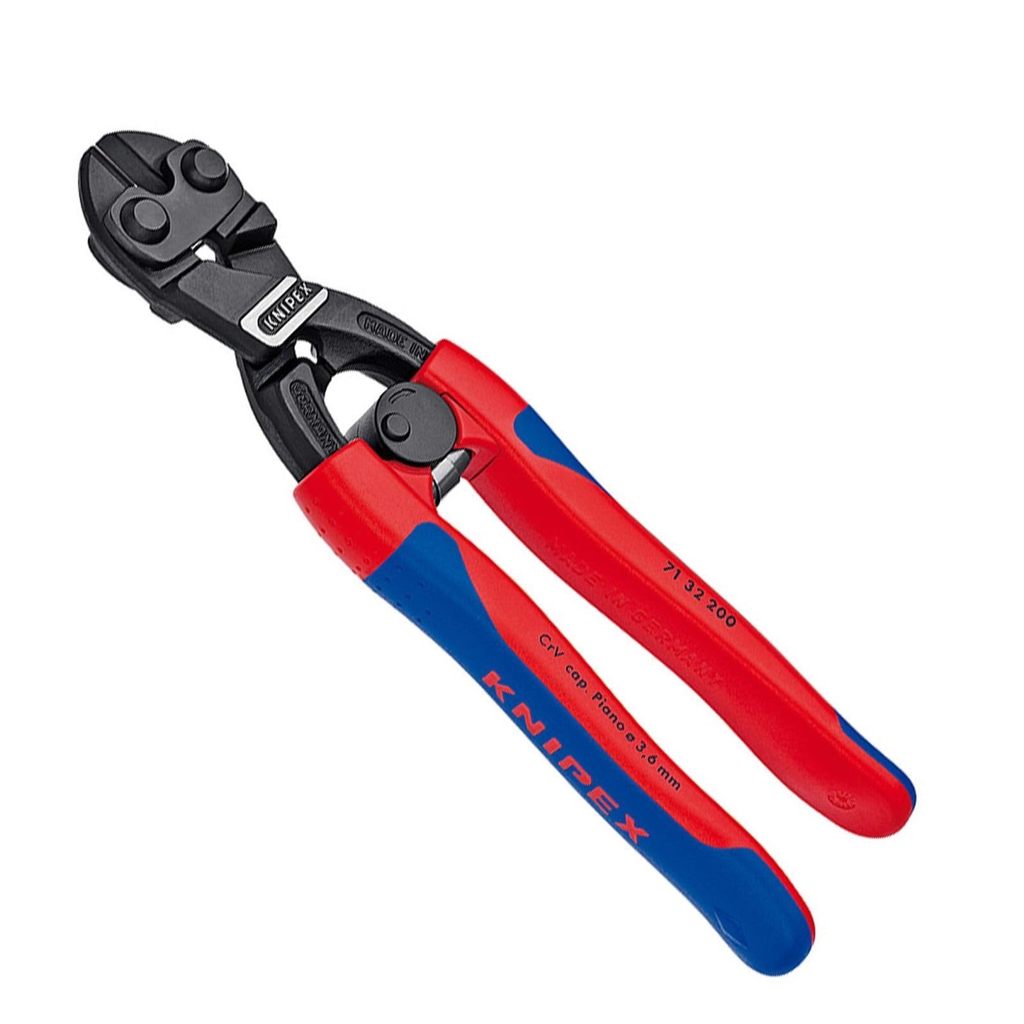 KNIPEX 71 32 200 High Leverage CoBolt Cutter with Notch and Spring, Comfort Grip Handles