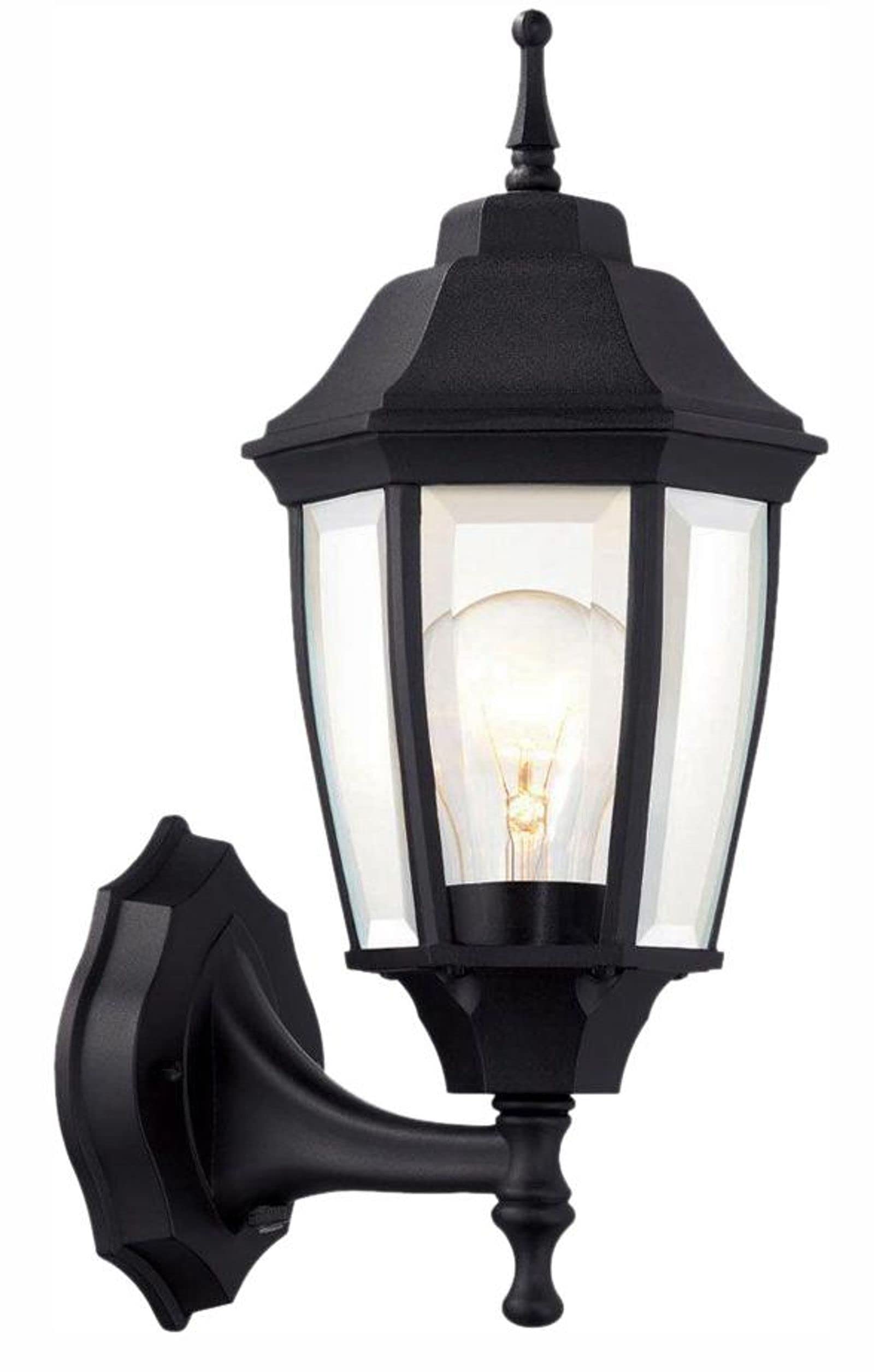 TOP COVER & FINIAL ONLY Hampton Bay Lighting 14.5 in. Black Outdoor Wall Lantern (G14796-BK)