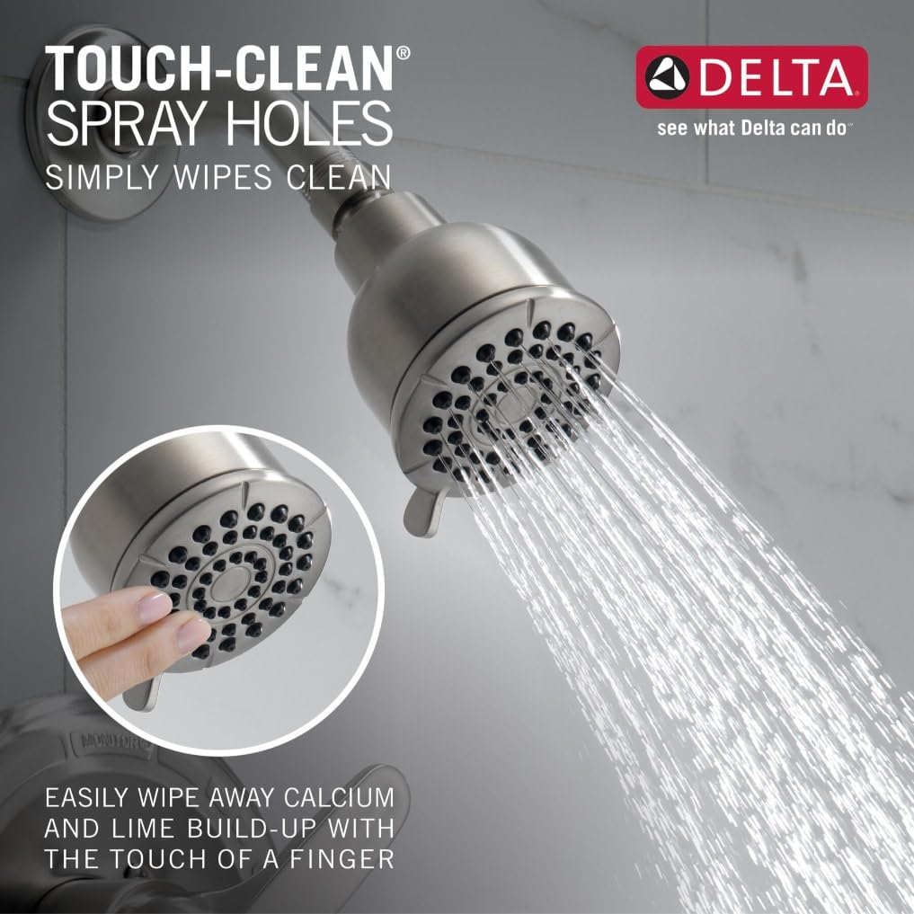 Delta Faucet Foundations 13 Series Single-Function Shower Trim Kit with Single-Spray Shower Head, Chrome BT1321 (Valve Not Included