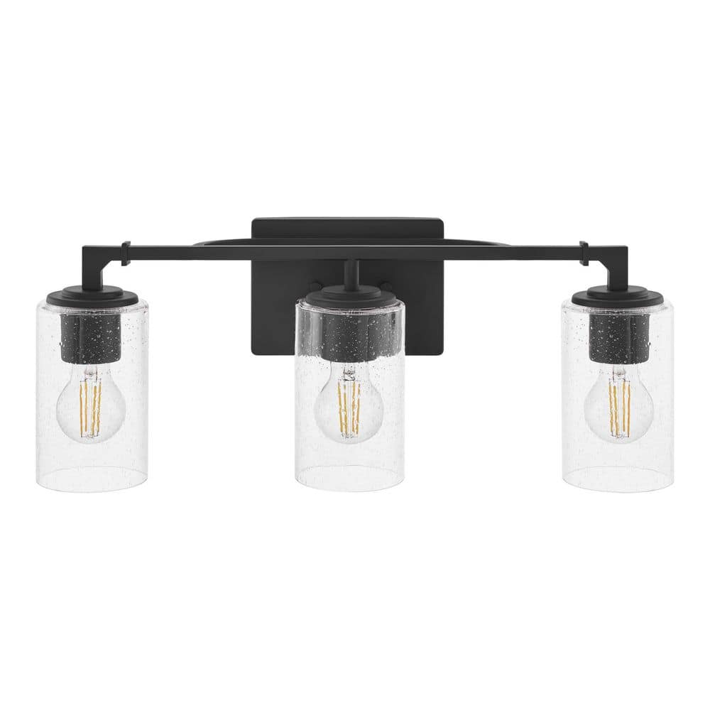 PARTS - REPLACEMENT GLASS GLOBE ONLY Helenwood 22 in. 3-Light Matte Black Bathroom Vanity Light 